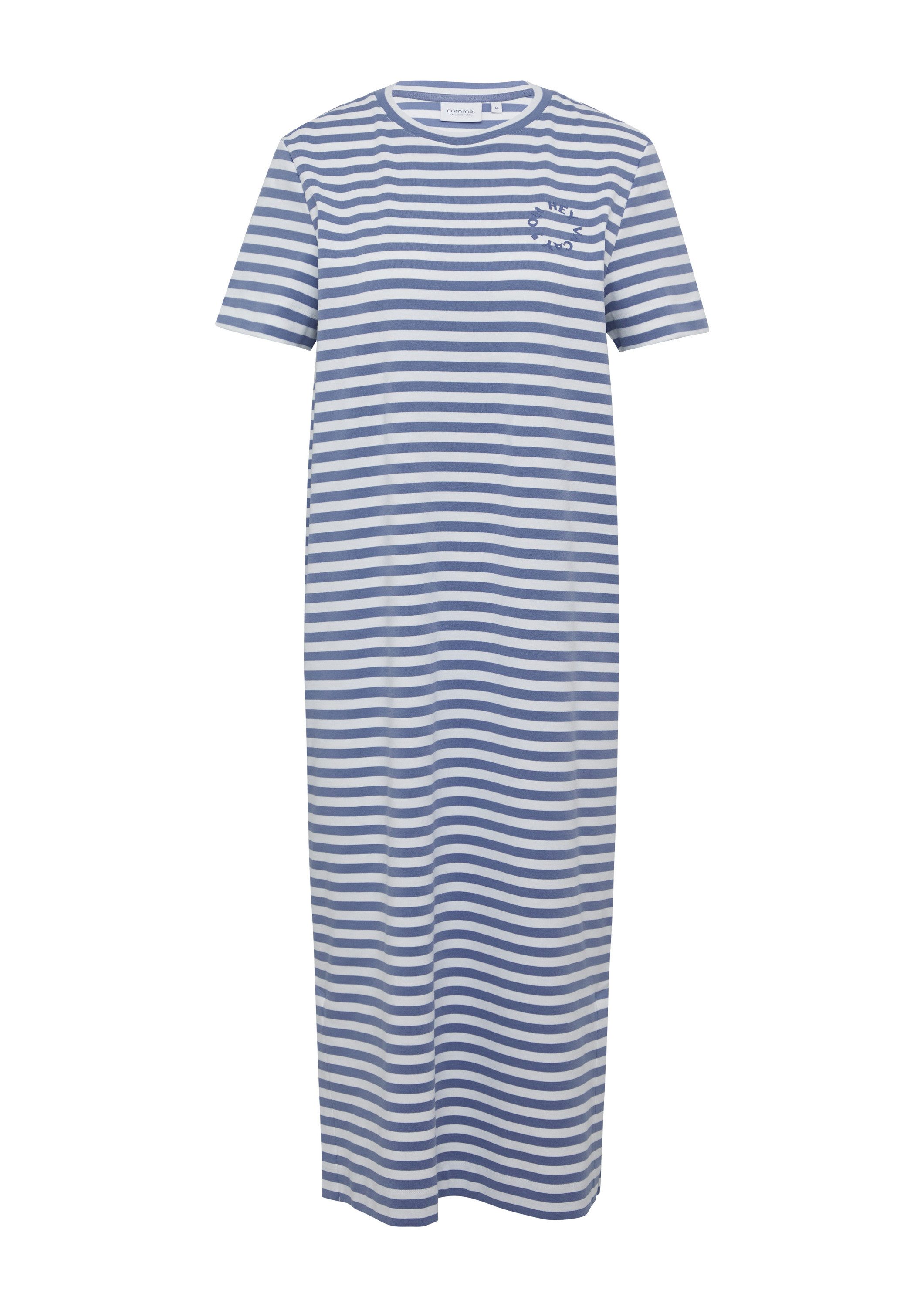 comma Midikleid Kleid Gestreiftes T-Shirt-Kleid in Midilänge günstig online kaufen