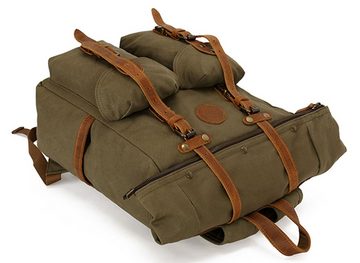 OKWISH Laptoprucksack Canvas Rucksack Schulrucksack Rucksäcke Reiserucksack Schultertasche (Vintage Canvas Notebook Laptop Tasche Schule Uni Rucksack, Backpack mit Laptopfach, für bis 17,3-Zoll Laptop, luxuriös, Luxus), für Herren Damen Jungen Teenager Freizeit Arbeit Business Reisen