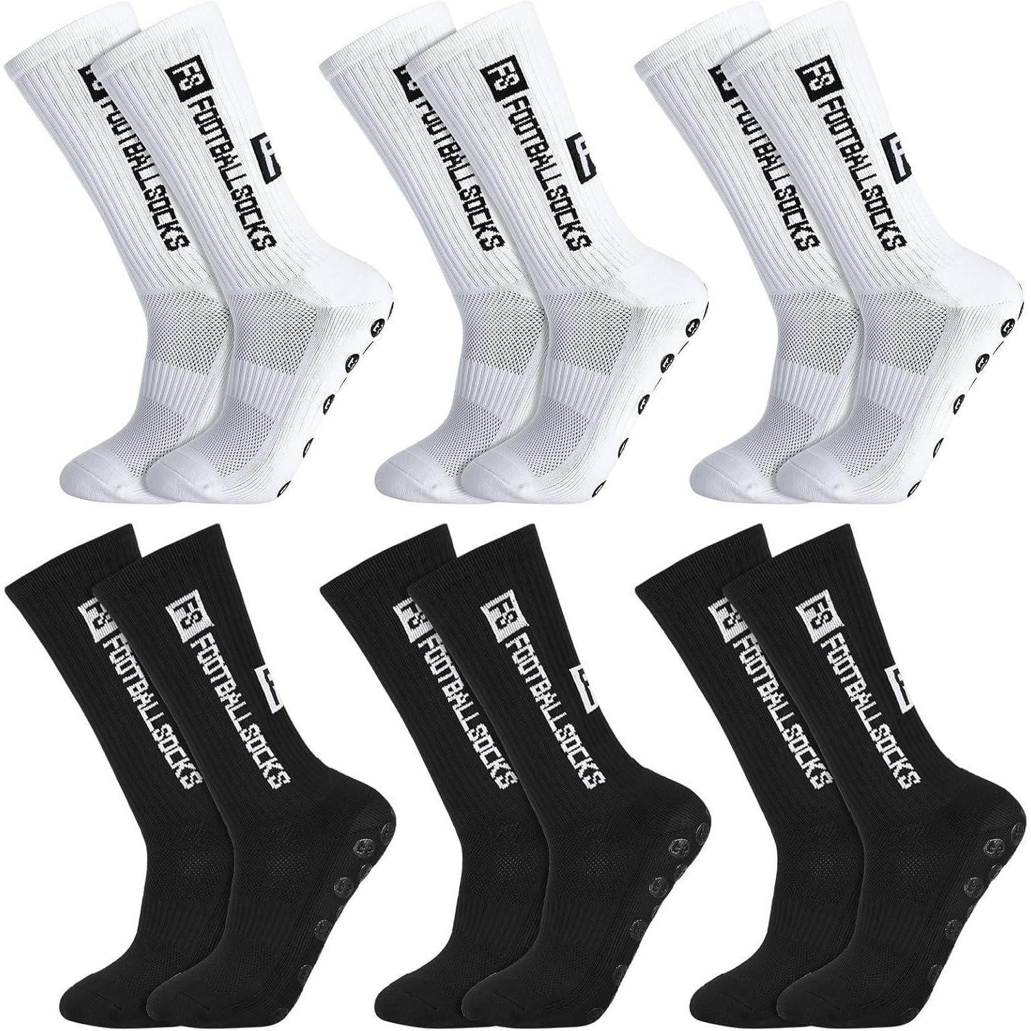 Fußballtor Socken Fußballsocken Anti Rutsch Herren Damen 39-46 weiß schwarz