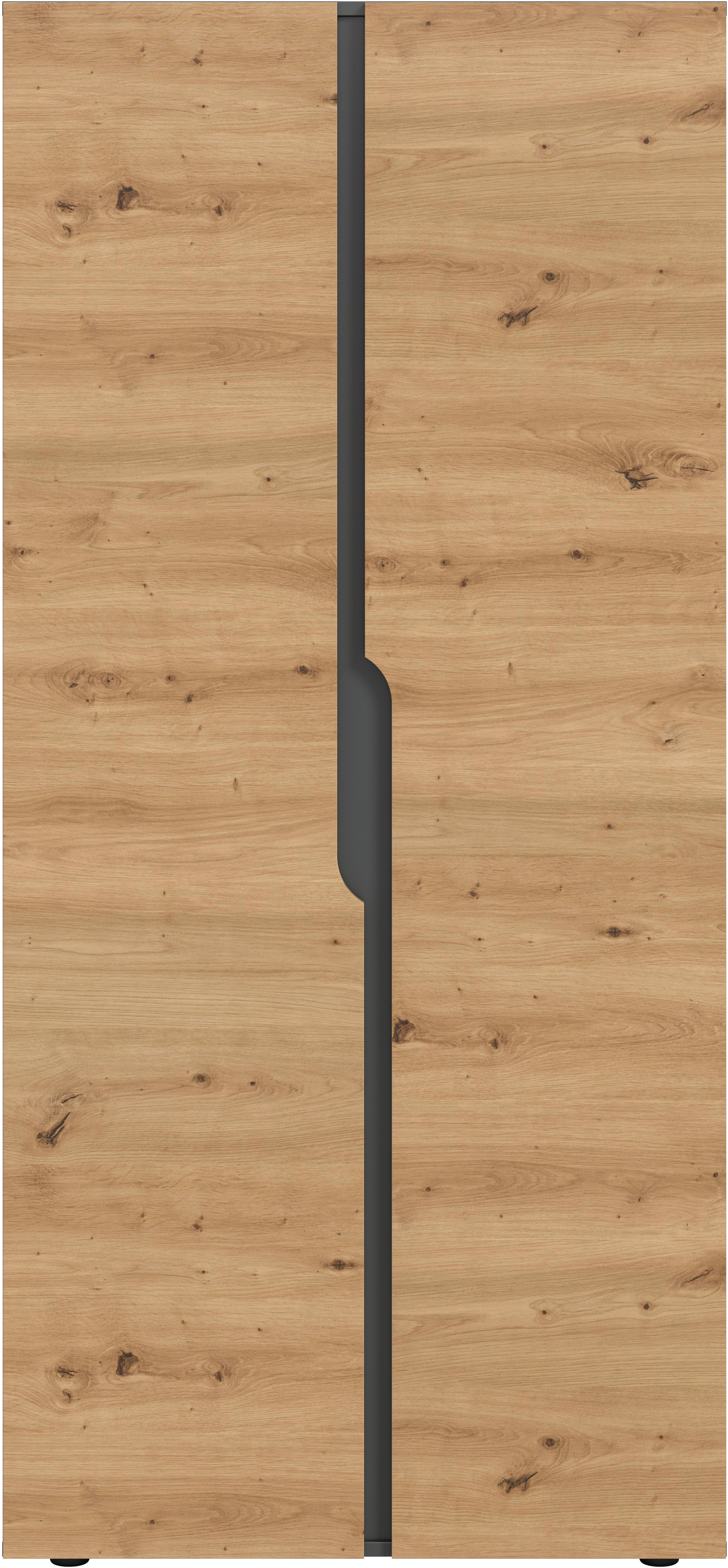 Home affaire Kleiderschrank BJÖRNEBORG, Schlafzimmerschrank, Garderobe, Schrank (inklusive Wechselblende in anthrazit und Artisan Eiche Nachbildung) Breite 80cm, Kleiderstange, 2 Böden