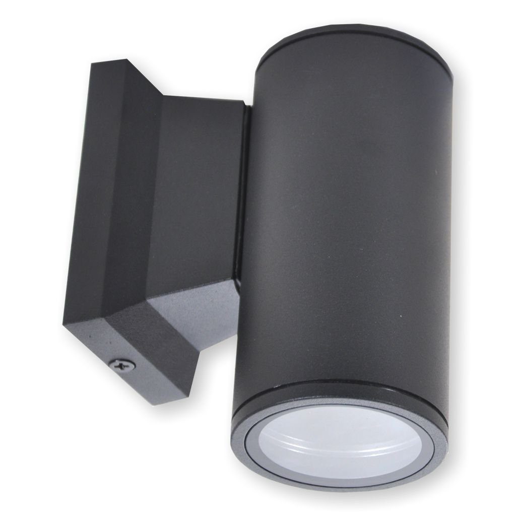 Aigostar 1x Leuchtmittel rund einseitig, LED schwarz Fassadenleuchte GU10 Außen-Wandleuchte für