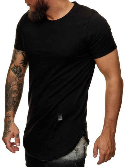 Code47 T-Shirt Oversize Herren Vintage T-Shirt Basic Shirt Round Neck Zipper Shirt (1-tlg)