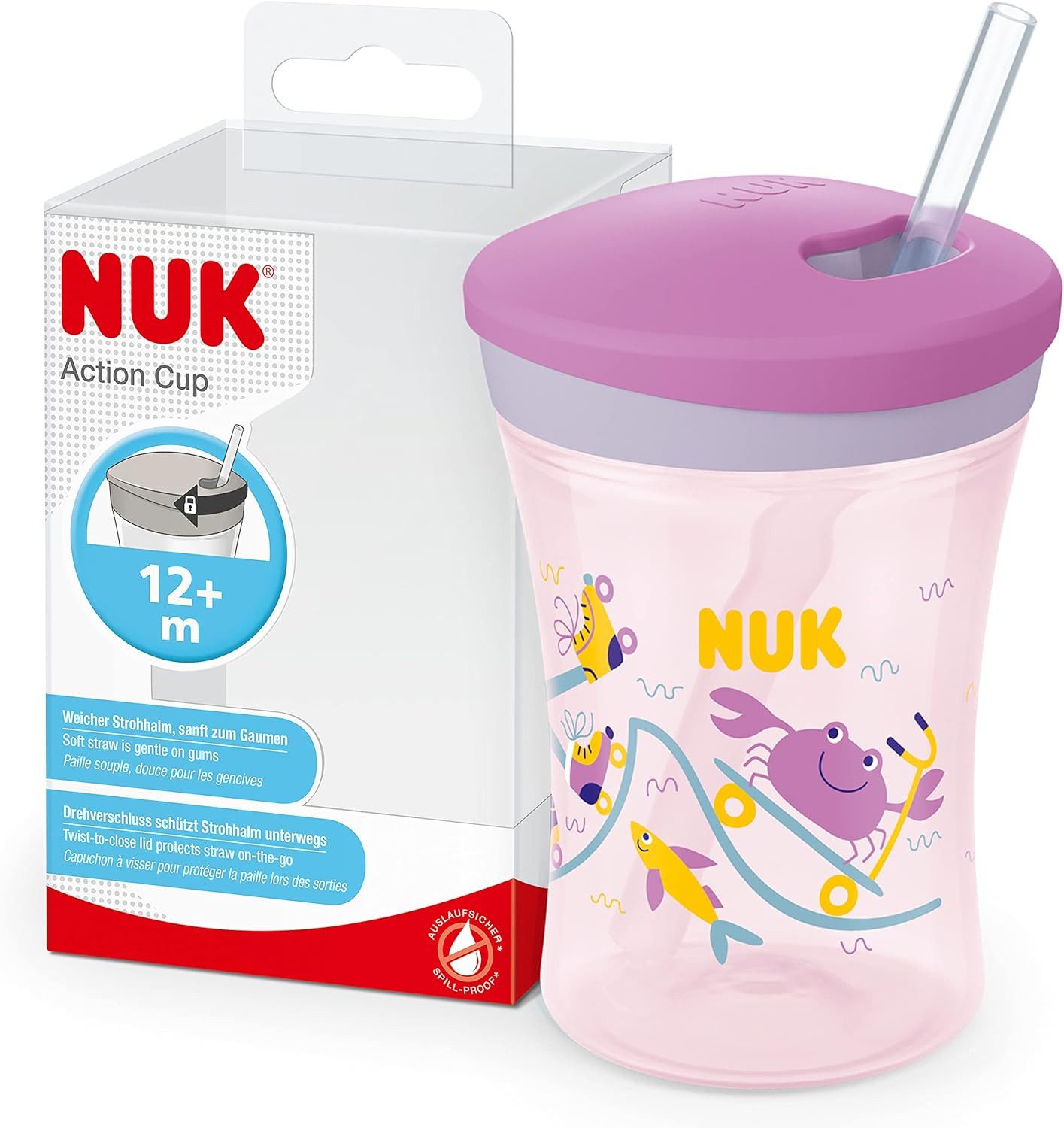 Trinkflasche NUK Aciton Cup, 230ml, lila