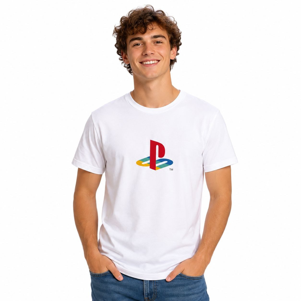 Playstation Print-Shirt PlayStation T-Shirt Weiß Kinder & Herren Original Lizenz Baumwolle Kinder + Jugendliche PS T-Shirt Gaming