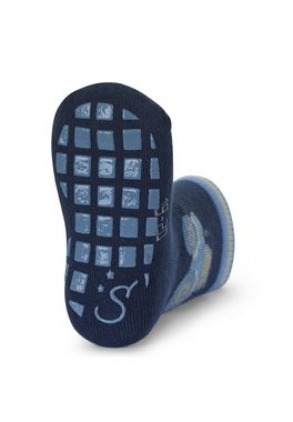 Sterntaler® ABS-Socken ABS-Söckchen Feuerwehr, 2er-Pack (2er Pack Fliesensocken mit Gumminoppen) Rutschsocken mit Noppen an der Sohle, ABS- Socken mit süßen Motiven