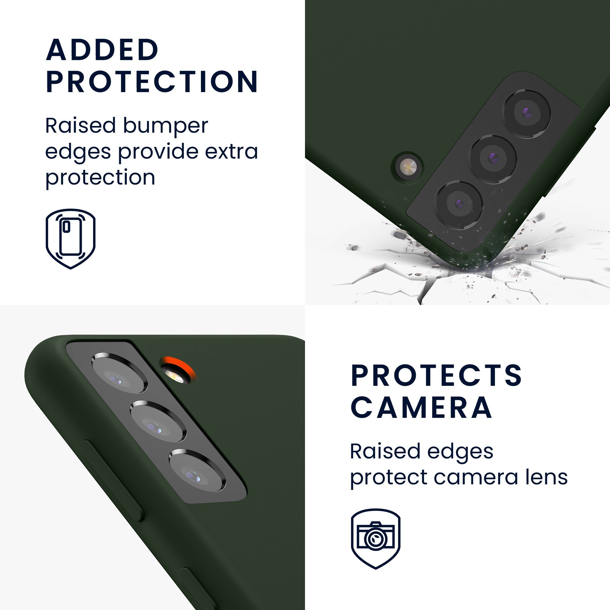 kwmobile Handyhülle Handyhülle für Samsung Galaxy S21 Hülle, Weiches Handy Silikon Case - Schutzhülle Cover