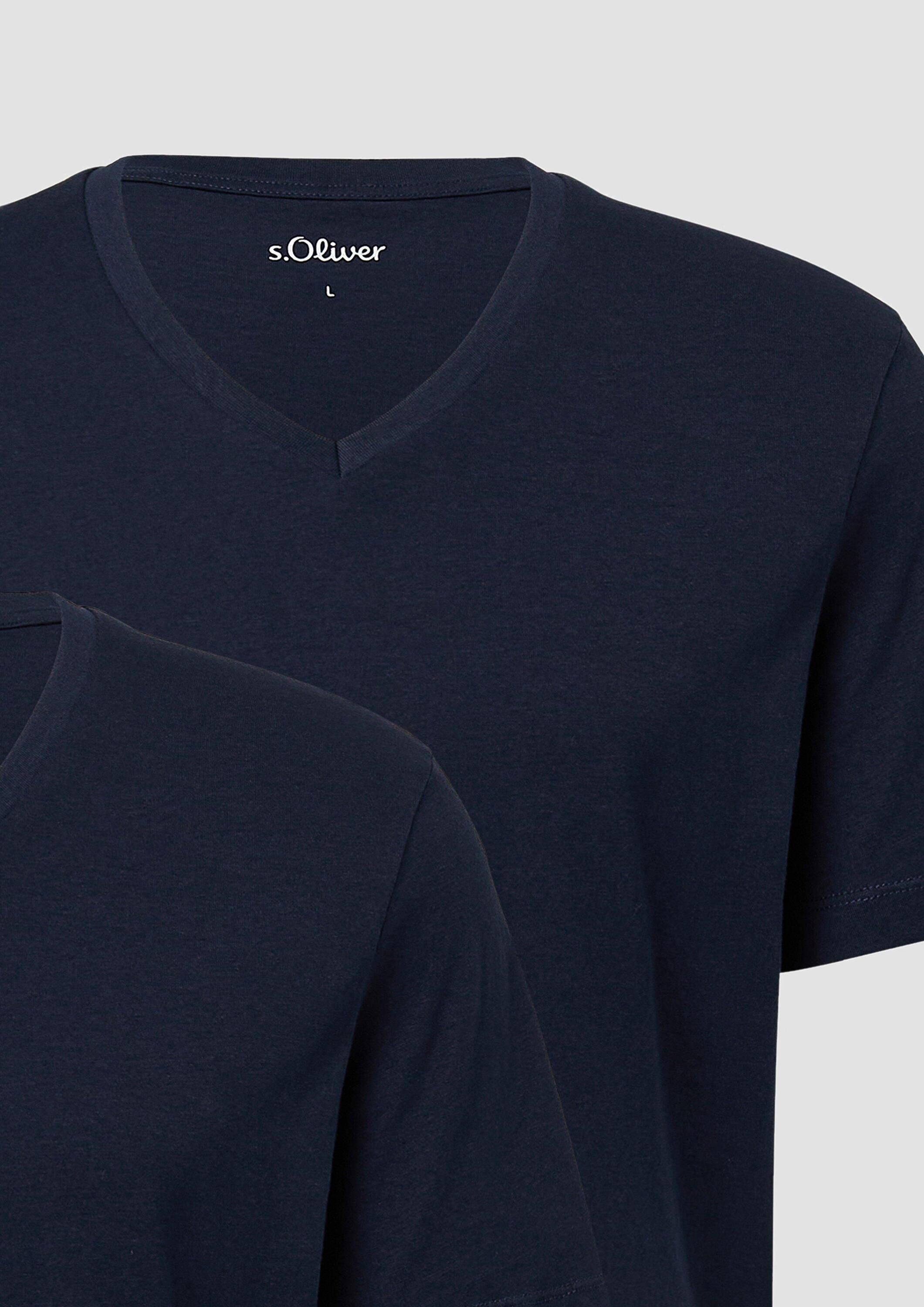 s.Oliver Kurzarmshirt T-Shirt Basic-T-Shirt aus Baumwolle im 2er-Pack