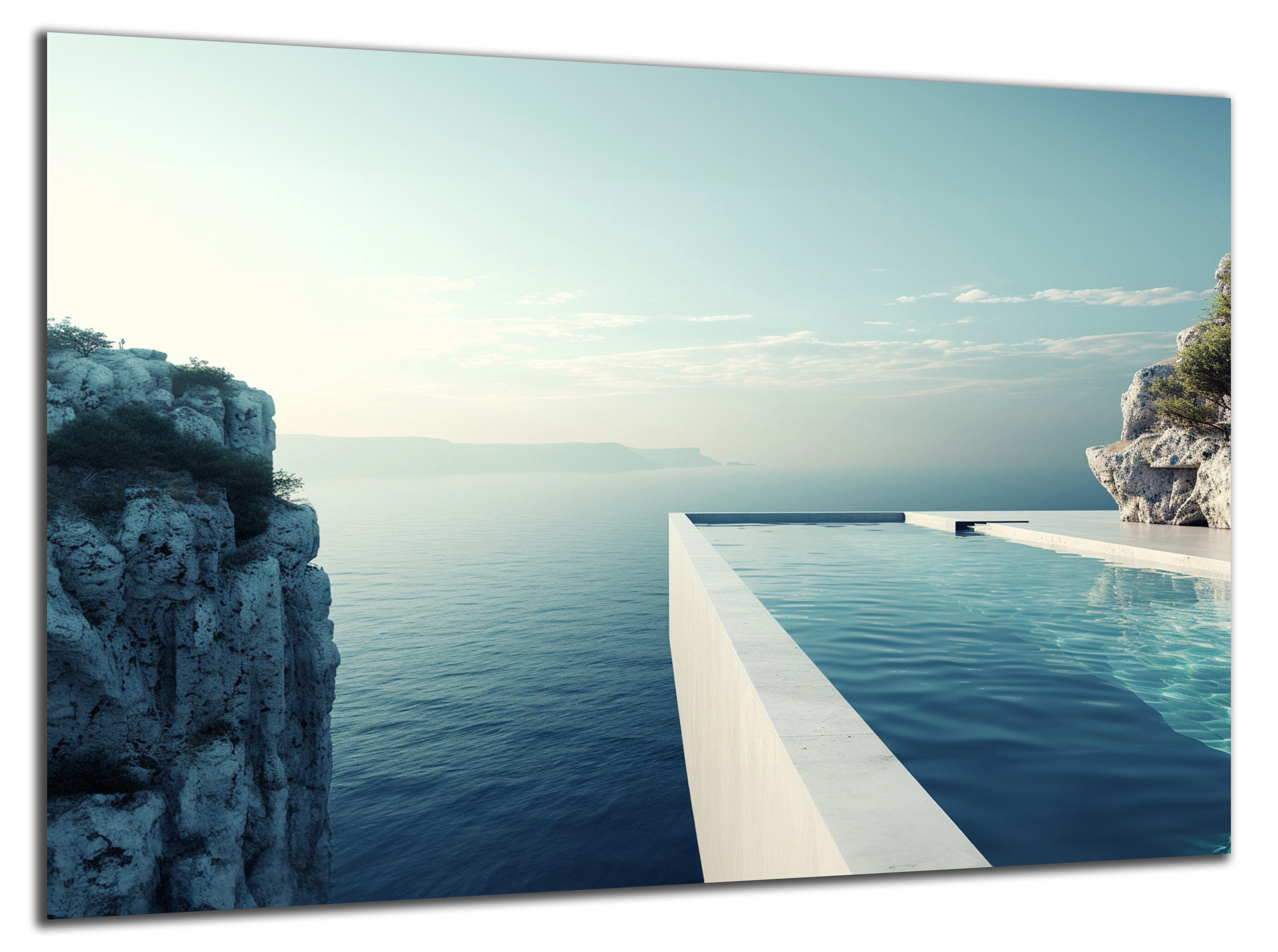DARO Design Leinwandbild Modern Abstrakt Wandbilder XXL Wandbild Wand Deko Leinwand Bilder, (Tag am Meer - Bild groß Wohnzimmer Schlafzimmer Küche Esszimmer Einteilig Querformat Fotodruck Leinwände Wanddeko Abstrakte Kunst Boho), 30x20cm