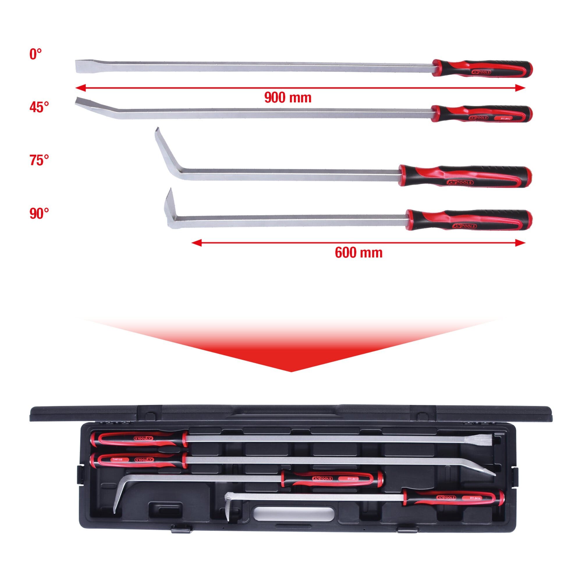 KS Tools Werkzeugset KS Tools Mechaniker-Hebel-Satz, 4-teilig