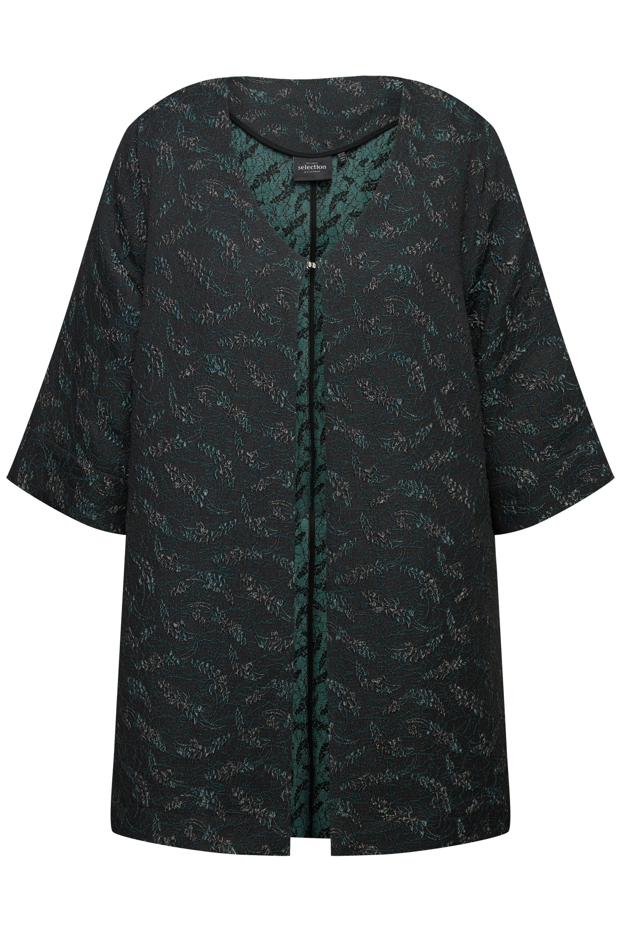 Sommerjacke Jerseyjacke grafisches Muster V-Ausschnitt 3/4-Arm
