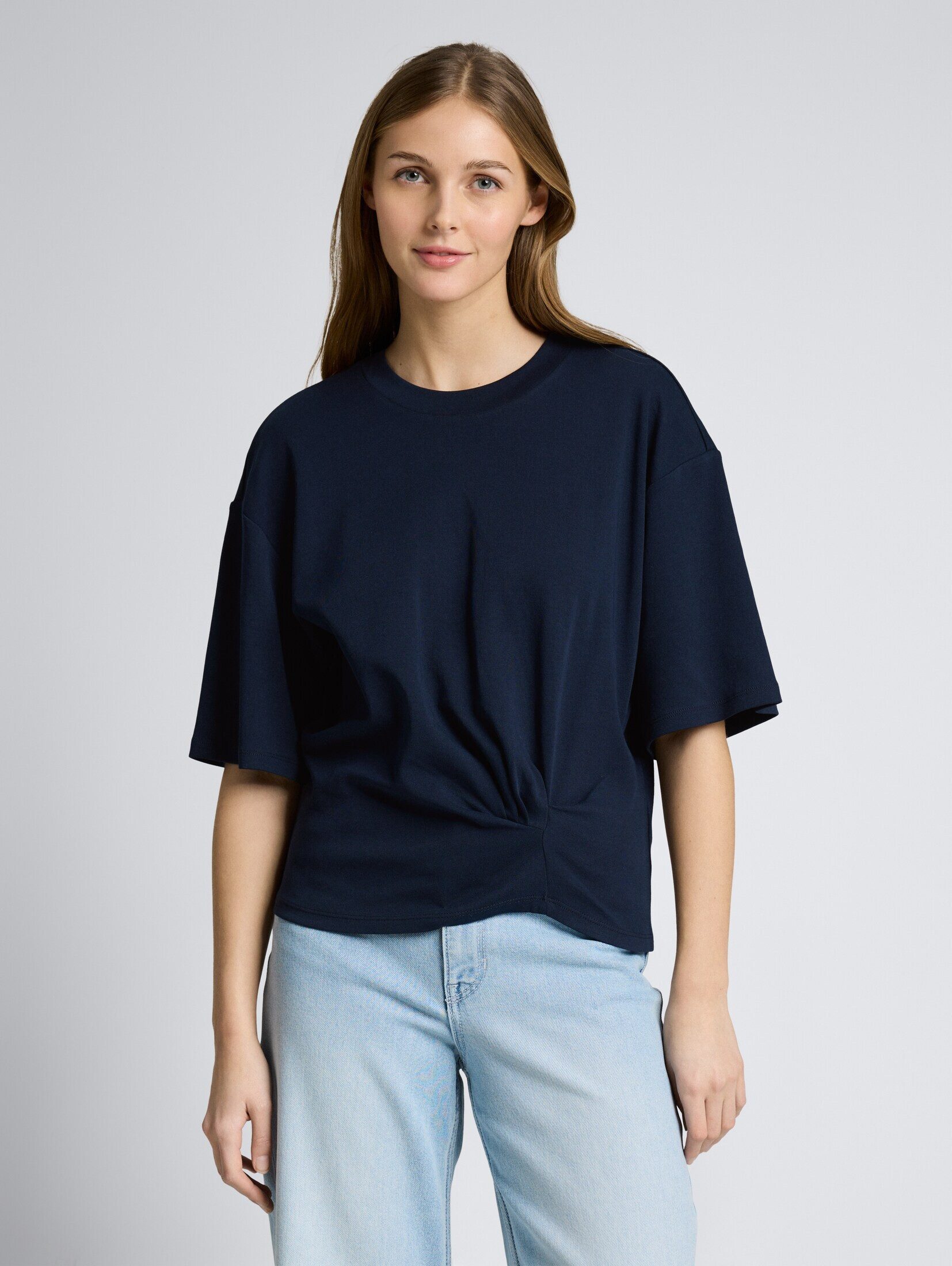TOM TAILOR Denim T-Shirt T-Shirt T-Shirt mit Knotendetail