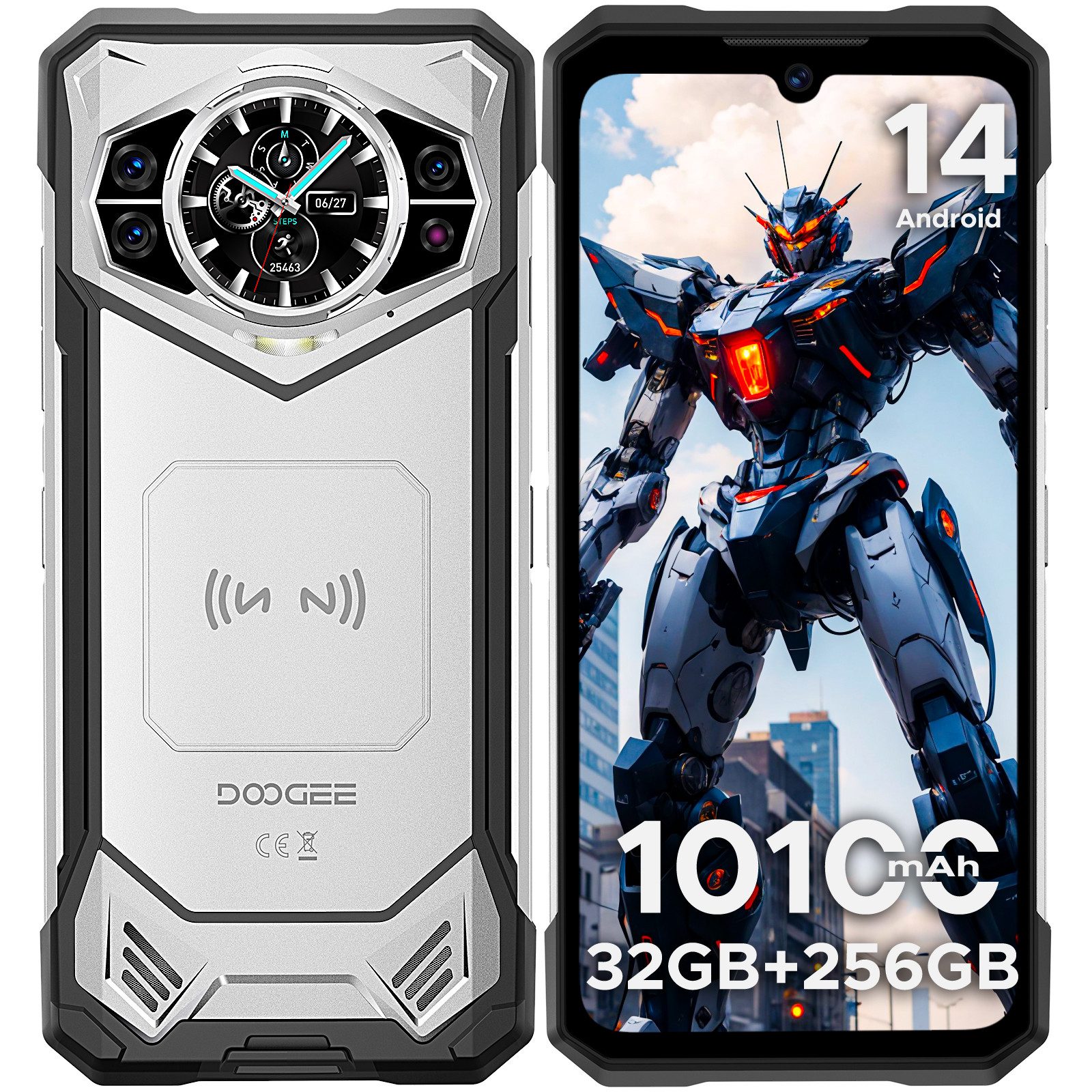 DOOGEE S200 5G Robustes Smartphone mit 1,32-Zoll-Rückbildschirm, 10800mAh Smartphone (6.72 Zoll, 256 GB Speicherplatz, 100 MP Kamera, 100 MP + 20 MP, 6,72 Zoll, 120 Hz, NFC, 5G Dual-SIM, WiFi6)