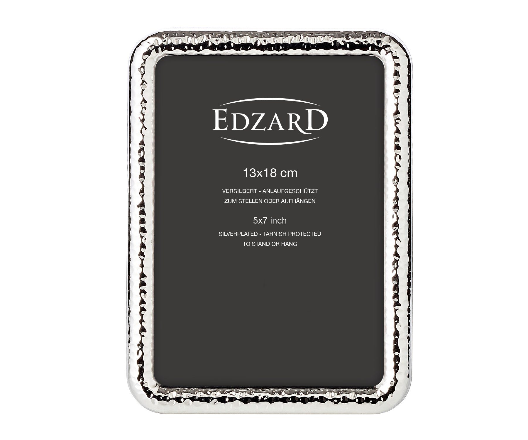 EDZARD Bilderrahmen Amalfi, Foto, edel 13x18 cm versilbert, anlaufgeschützt für