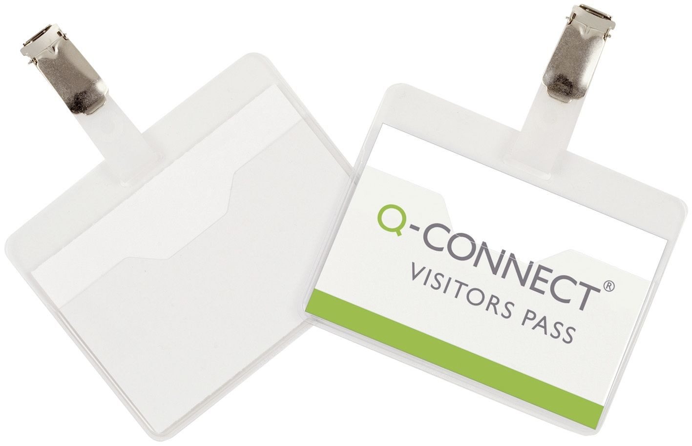Q-Connect Hinweisschild Q-Connect® KF01560 Namensschilder - mit Clip, oben offen, 90 x 60 mm