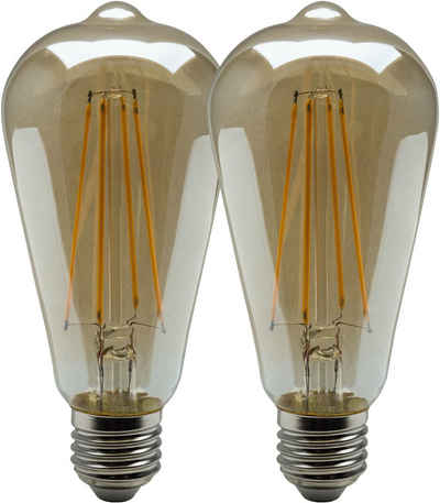 HEITRONIC »Vintage Filament« LED-Filament, E27, 2 St., Extra-Warmweiß, LED-Lampe,LED-Glühlampe,Vintage,extra warmweißes und gemütliches Licht