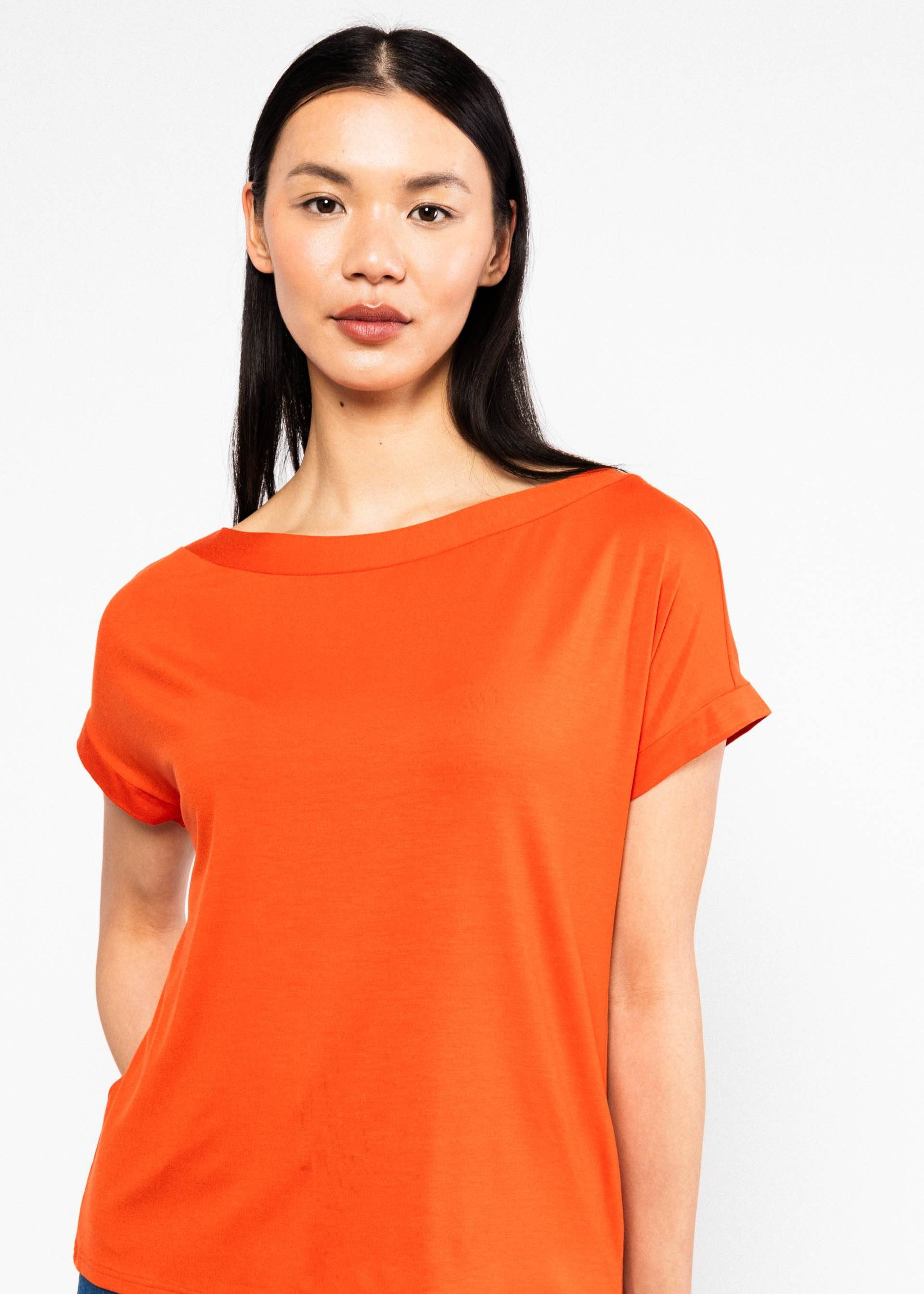 Blutsgeschwister Kurzarmshirt Flowgirl - Shirt Damen - Top - Basicshirt - rotes Damenshirt