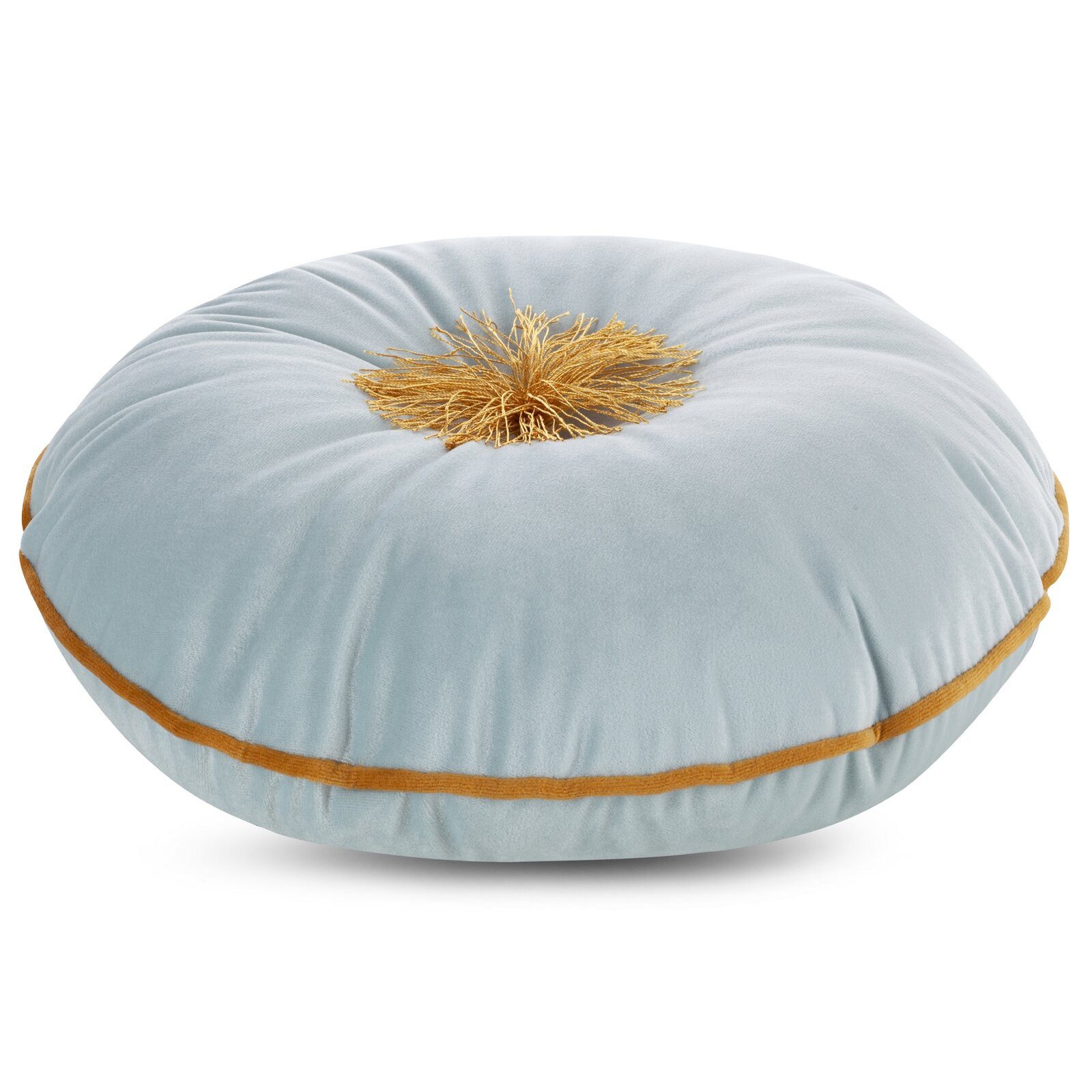 Eurofirany Sofakissen Runde Dekokissen, 40 cm Ø, Sofakissen, Velvet Kopfkissen, Samt