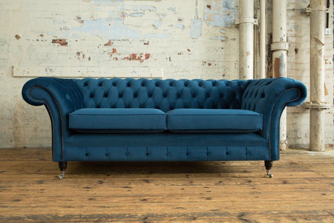 Sofa Design 225 Couch Sofa cm Chesterfield-Sofa, Chesterfield Sitzer 3 JVmoebel