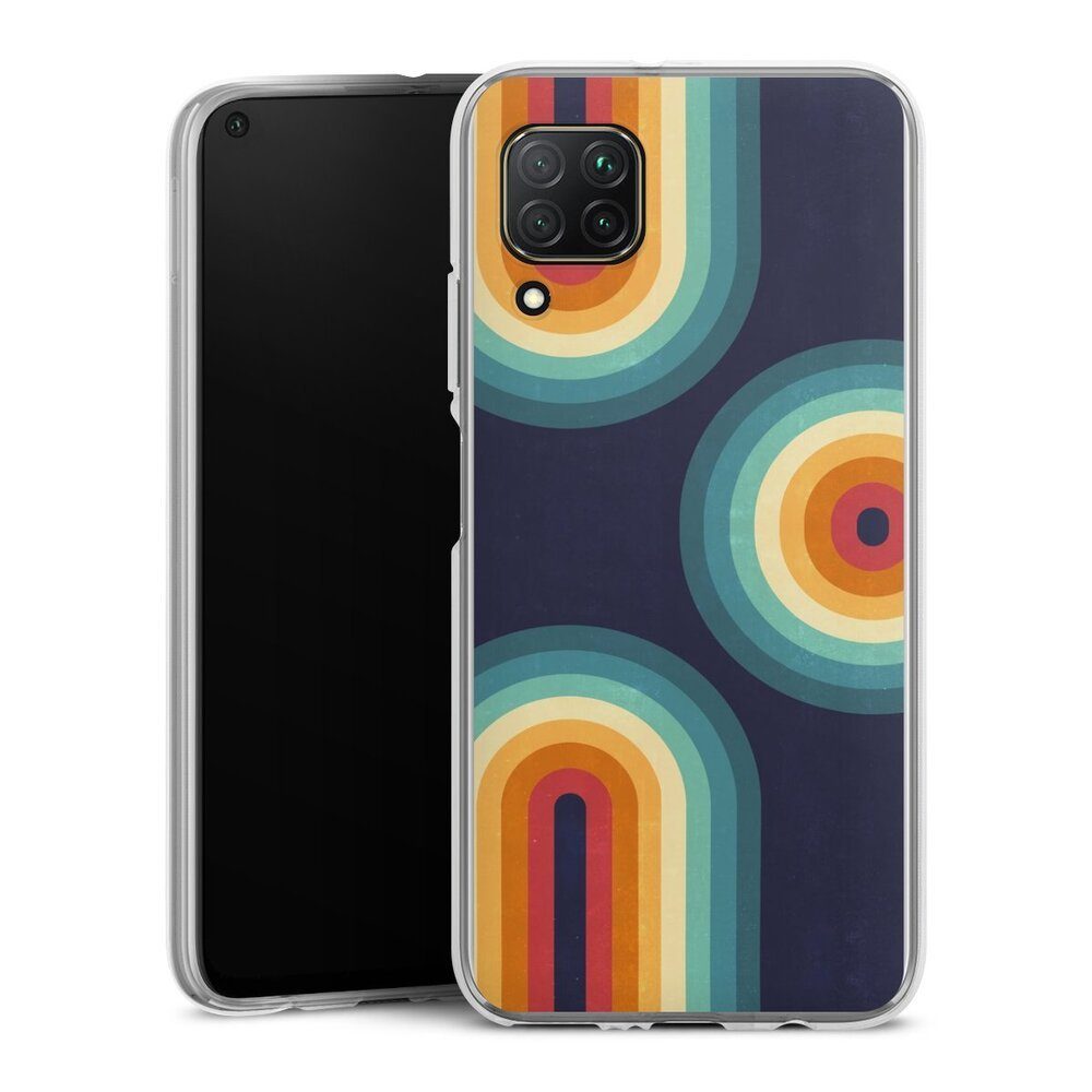 Handyhülle Retro bunt Regenbogen Double Rainbow on Blue