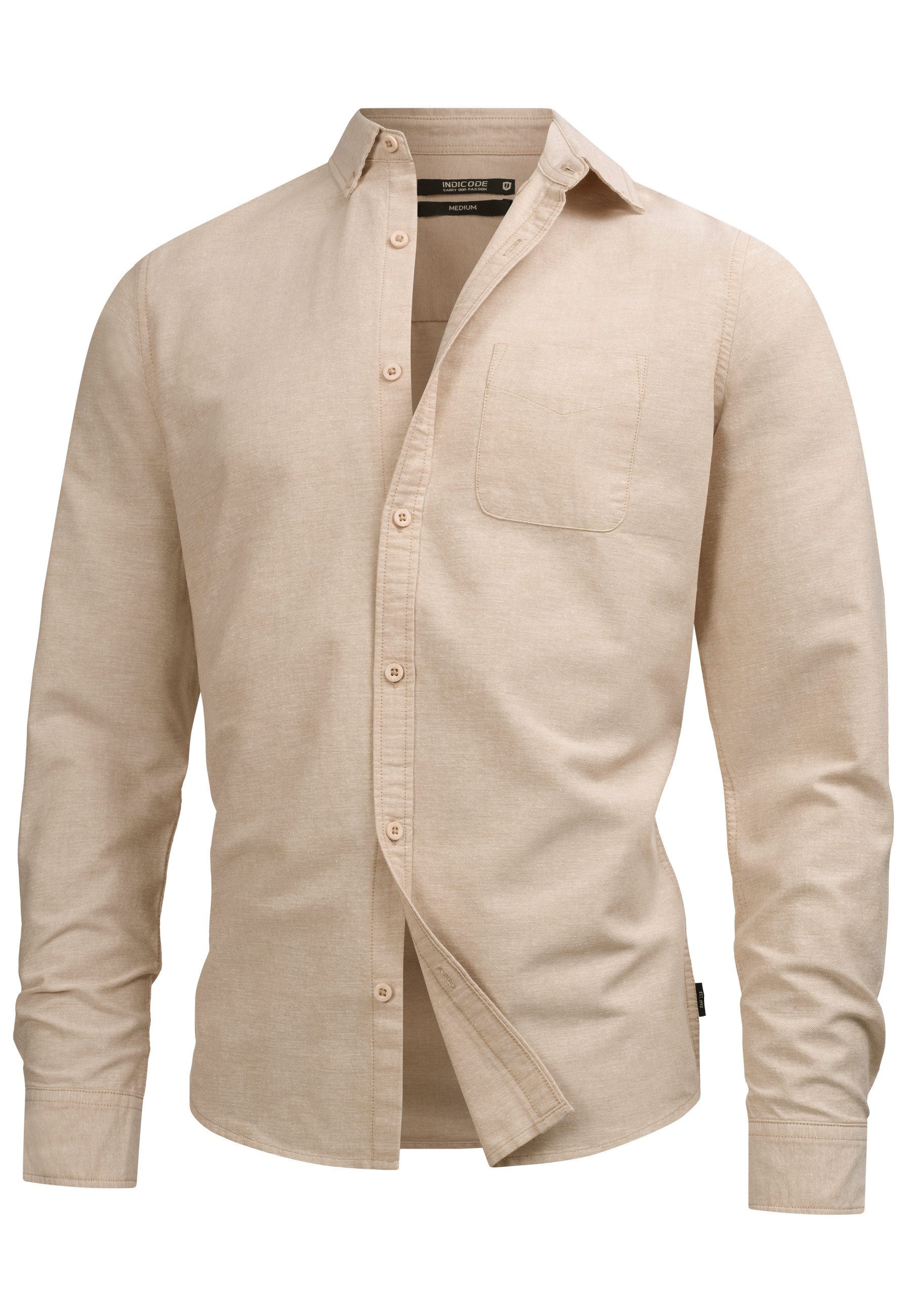 Indicode Langarmhemd Kepner mit Button-Down-Kragen und günstig online kaufen