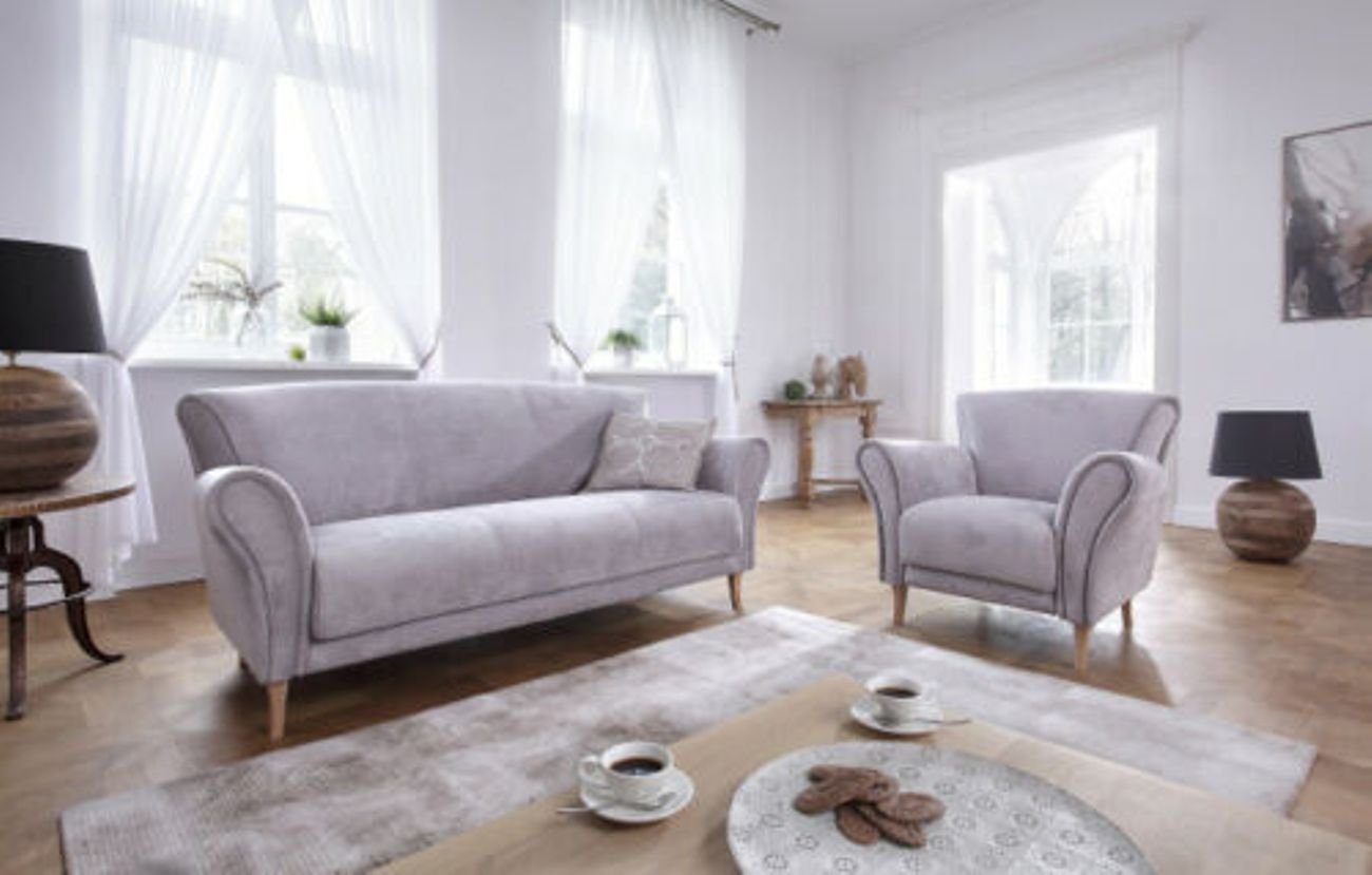 JVmoebel Sofa Weiße Sofagarnitur 3+1+1 Sitzer Sofas Couch Polster Garnitur Modern, Made in Europe