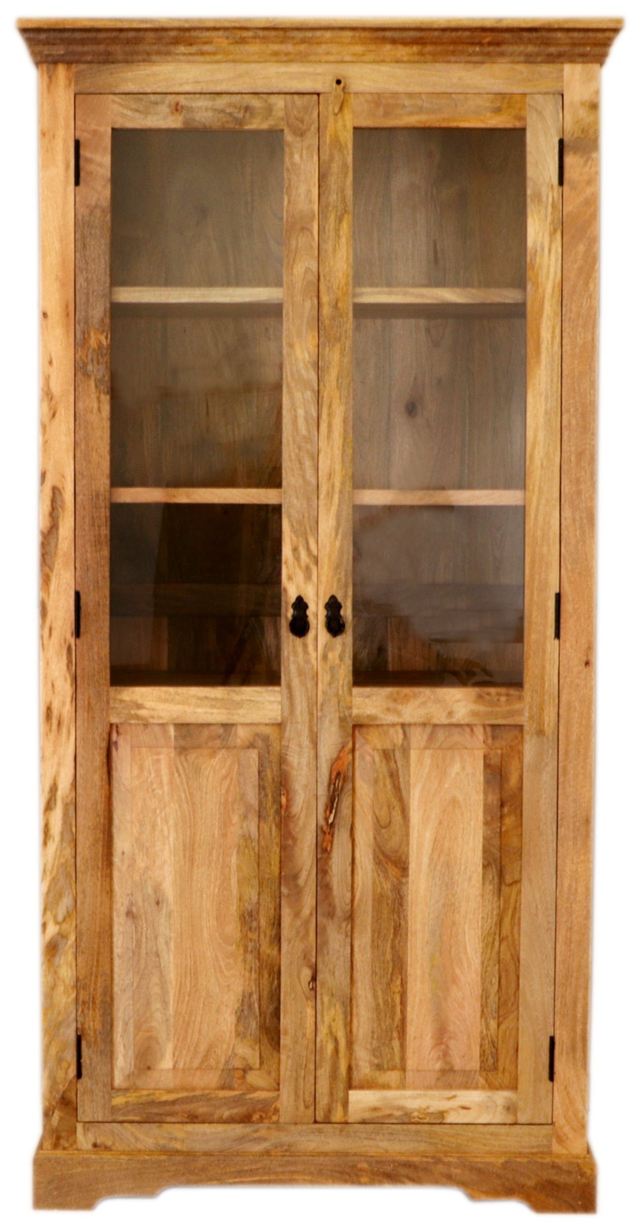 Indischesmoebelhausde Vitrine Vitrine Guru 100x200x45 aus Mangoholz