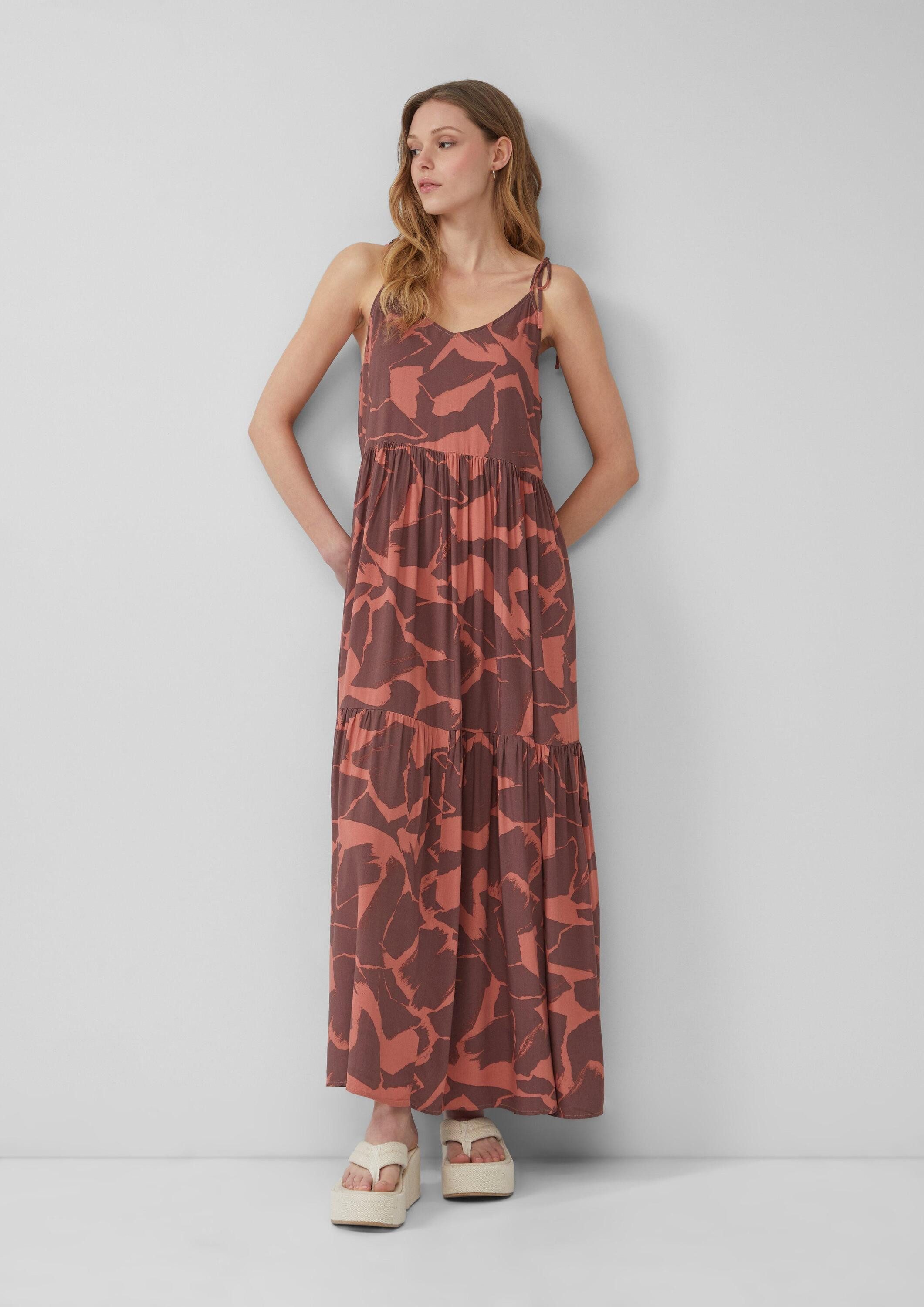 QS Maxikleid Kleid Langes Viskosekleid