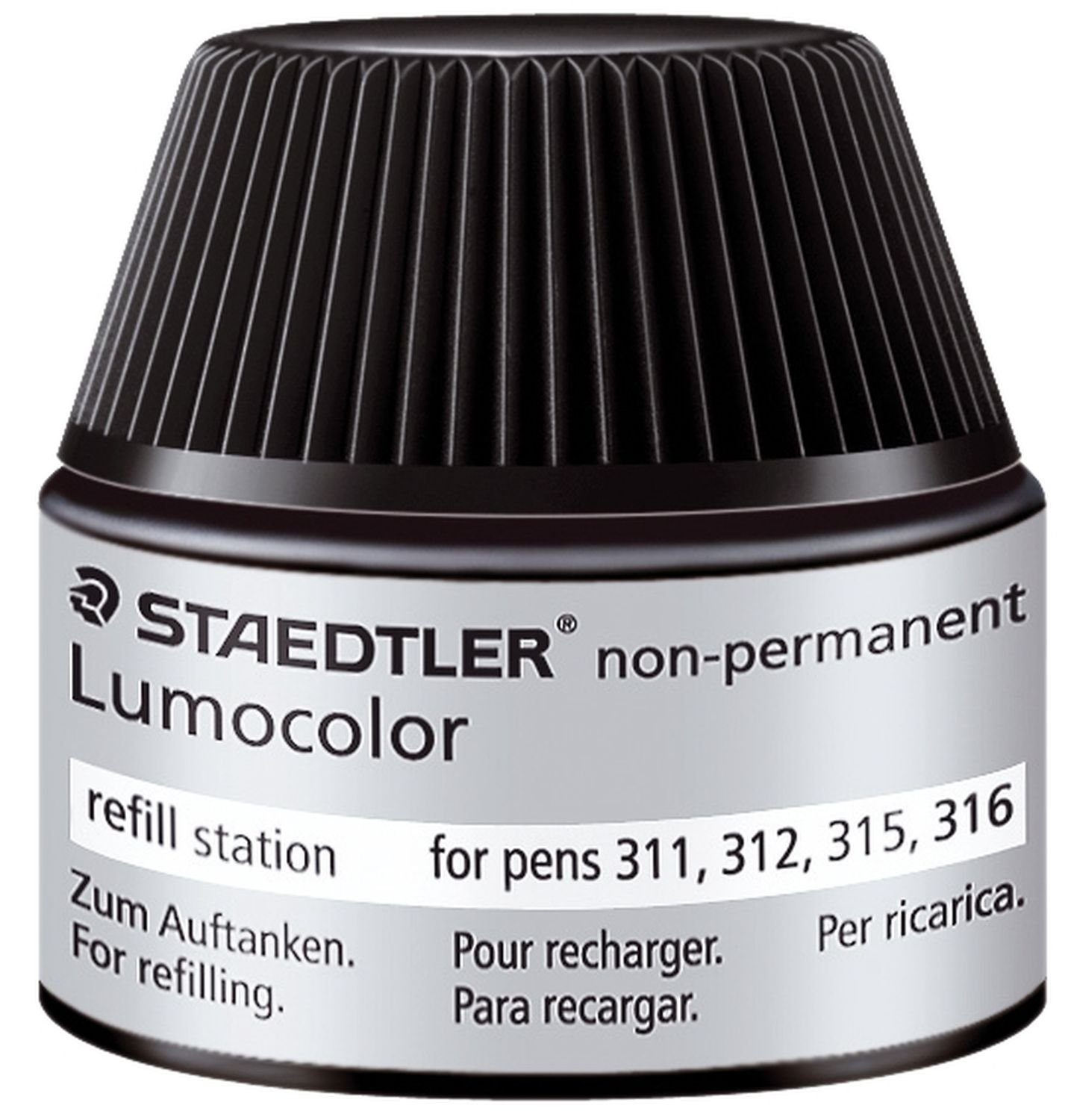 non-permanent, STAEDTLER schwarz Nachfülltinte Lumocolor (x) Refill-Station