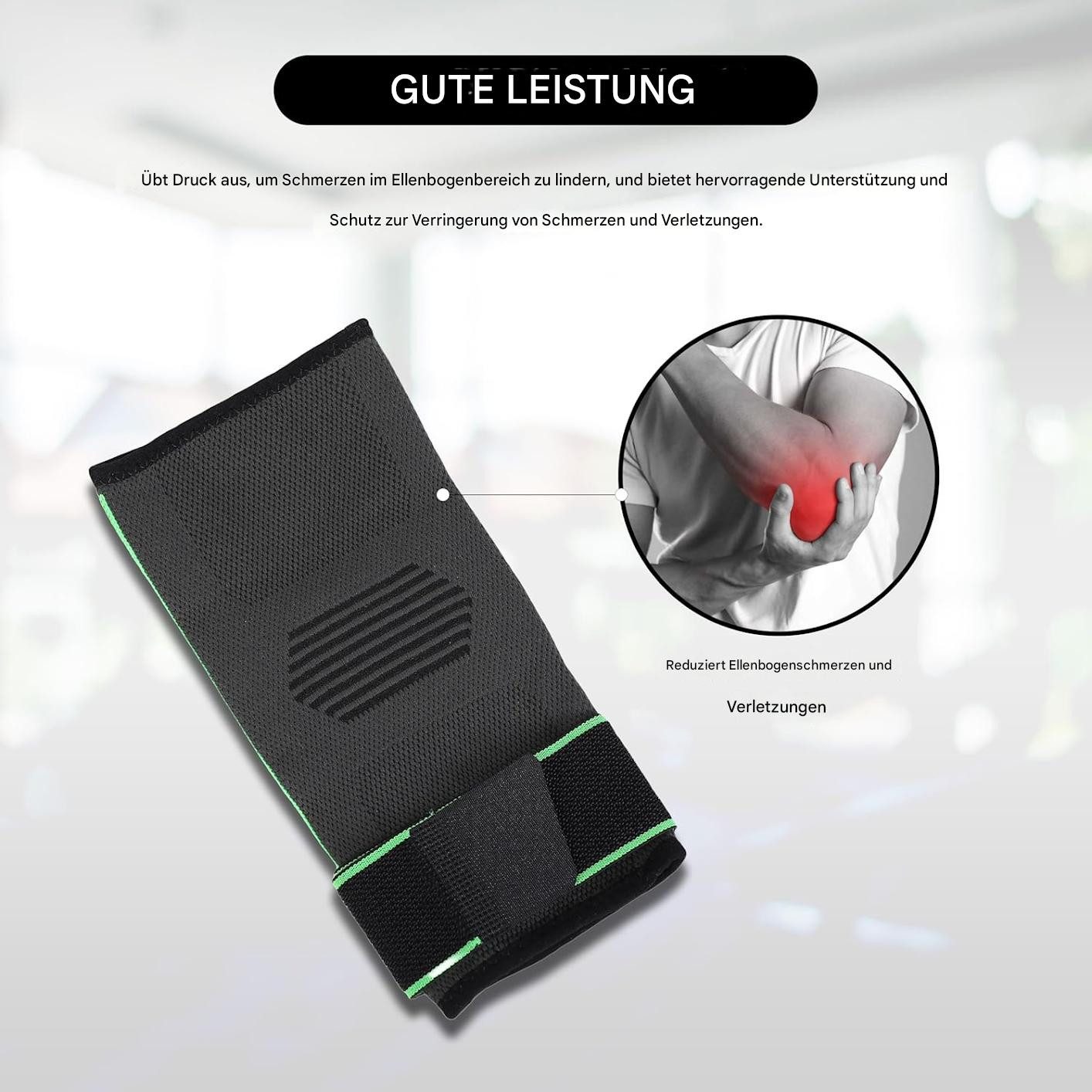 Endless Ellenbogenbandage Elbow Brace Verstellbarer Klettriemen, Entlastung der Muskeln (Compression Sleeve mit verstellbarem Klettverschlussband, 1-tlg., Perfekt für Fitnessstudio, Workout), Entlastung der Muskeln