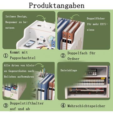 zggzerg Regal-Schreibtisch Aktualisierter Schreibtisch-Organizer aus Holz, DIY Aktenregal