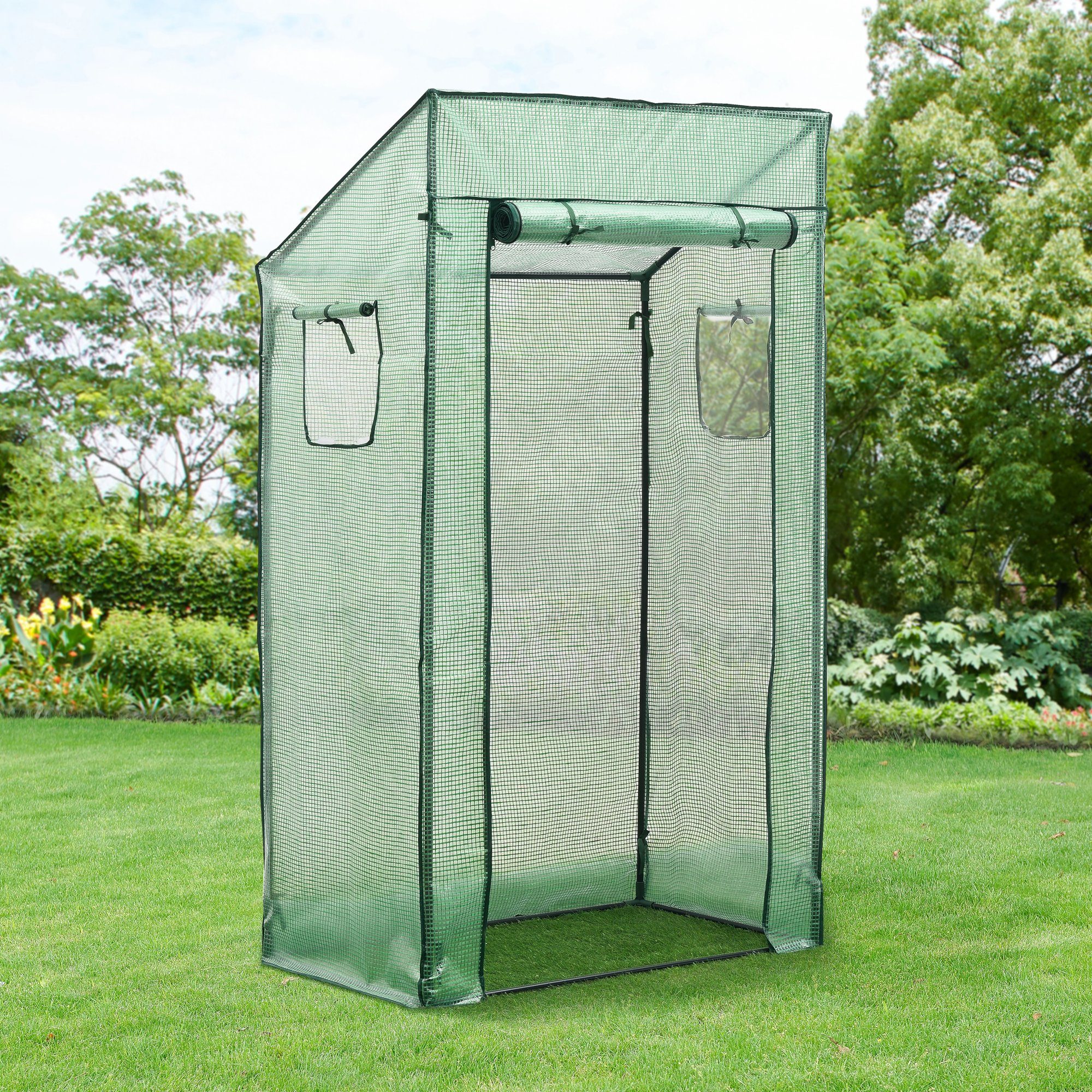 en.casa Tomatengewächshaus, Terzigno 100x60x174cm Gartenhaus Transparent günstig online kaufen