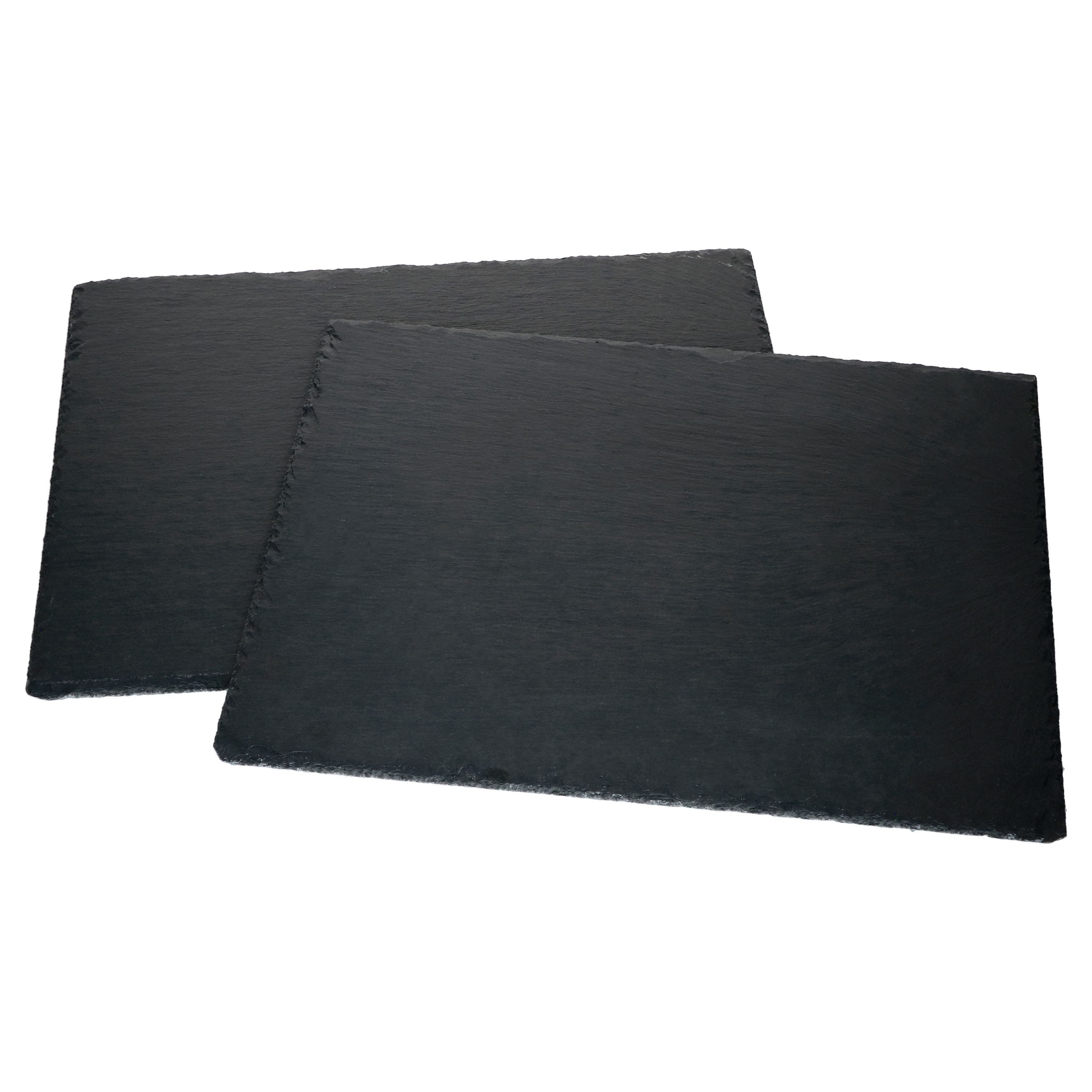 MamboCat Servierplatte 2x Schieferplatten 40 x 30 cm Tisch-Set Untersetzer Servierplatte, Schiefer