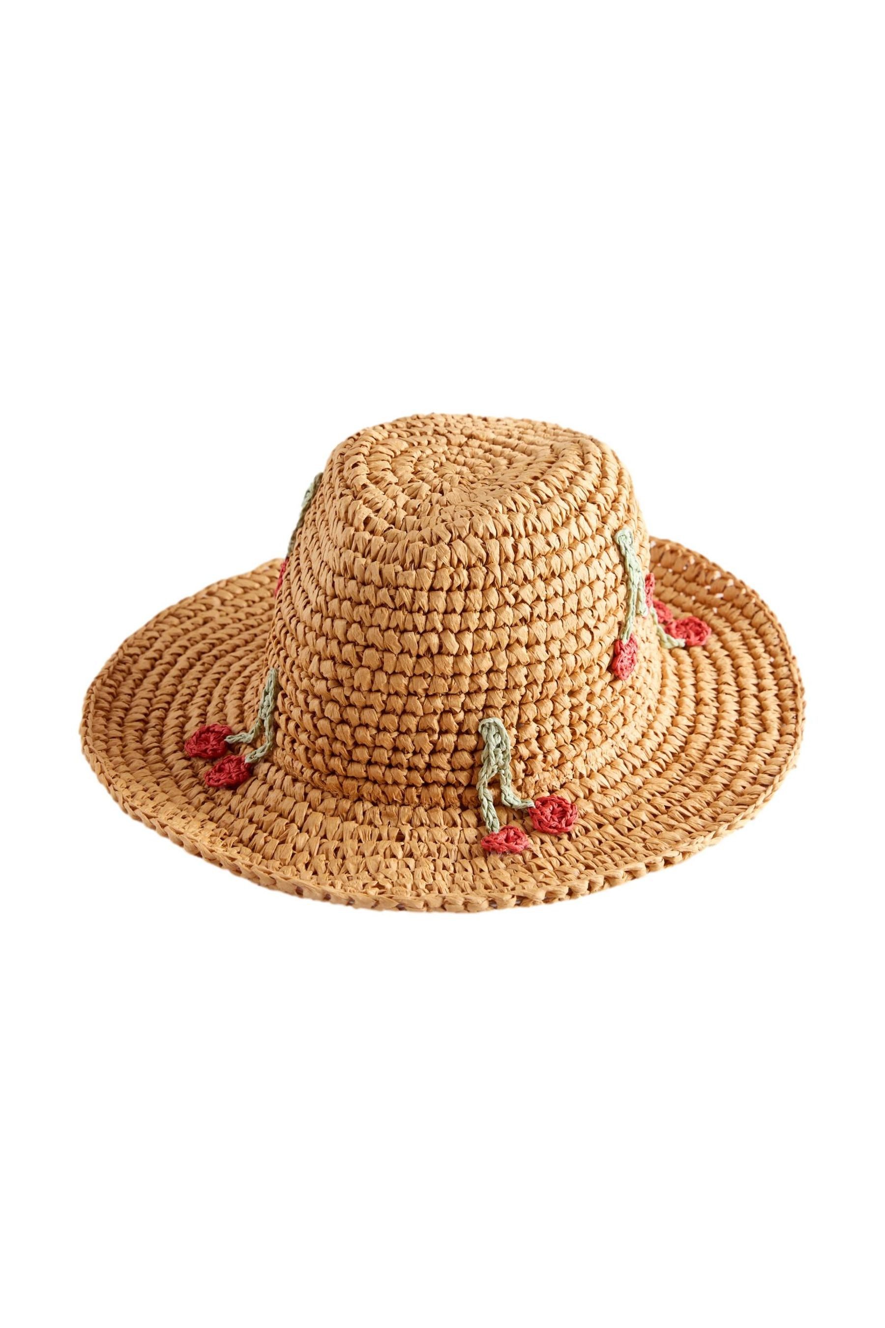 Fedora Fedora-Hut mit Häkeldetail und Kirschen