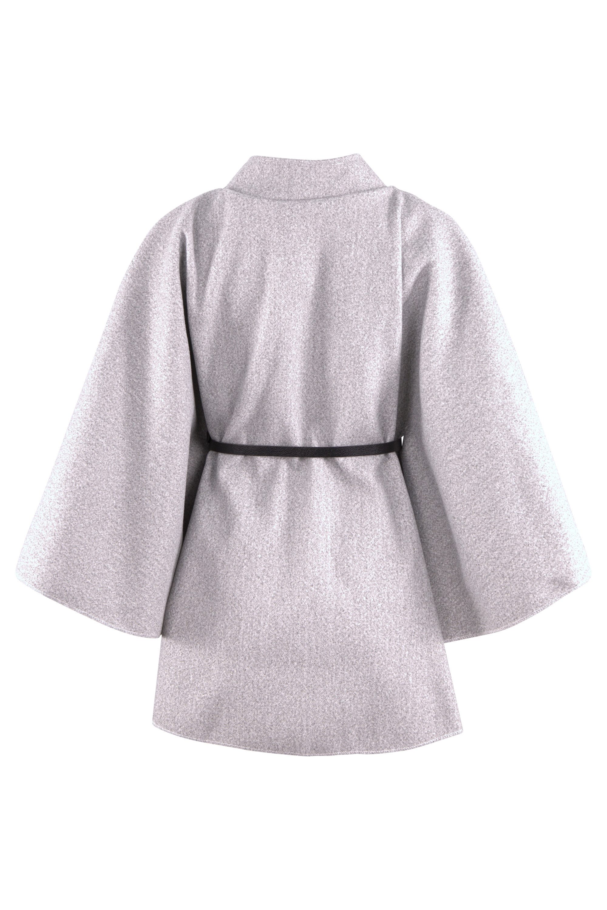 malito more than fashion Kurzmantel Cape mit Gürtel 4570 eleganter Cape-Poncho mit Gürtel Einheitsgröße