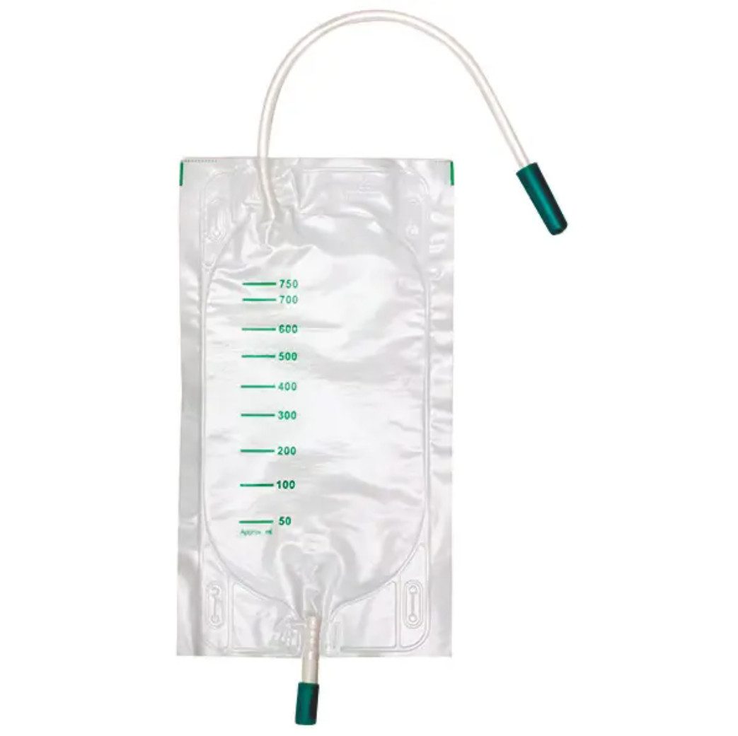 DocMed Urinbeutel DCT Urin Beinbeutel unsteril (Packung, 10 St., Inkontinenz Zubehör), Komfortables und sicheres Design, 750 ml