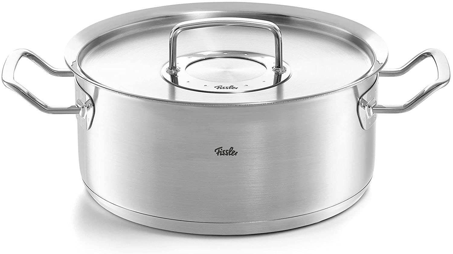 Fissler Bratentopf ORIGINAL-PROFI COLLECTION® Bratentopf, Edelstahl 18/10 (2-tlg), mit breitem Schüttrand, Kaltmetallgriffen. Made in Germany