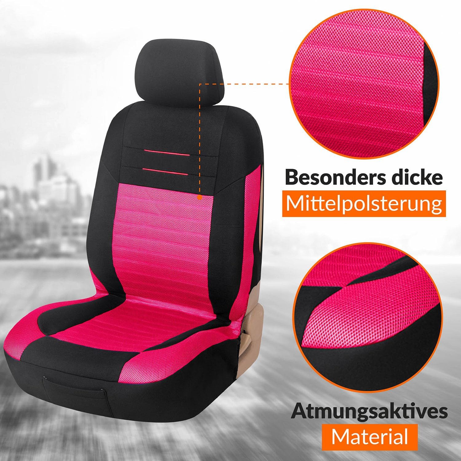 Autositzbezüge Mit Anker-Motiv – Für Vordersitze, Aus Polyester/Elasthan, Maschinenwaschbar, Universell