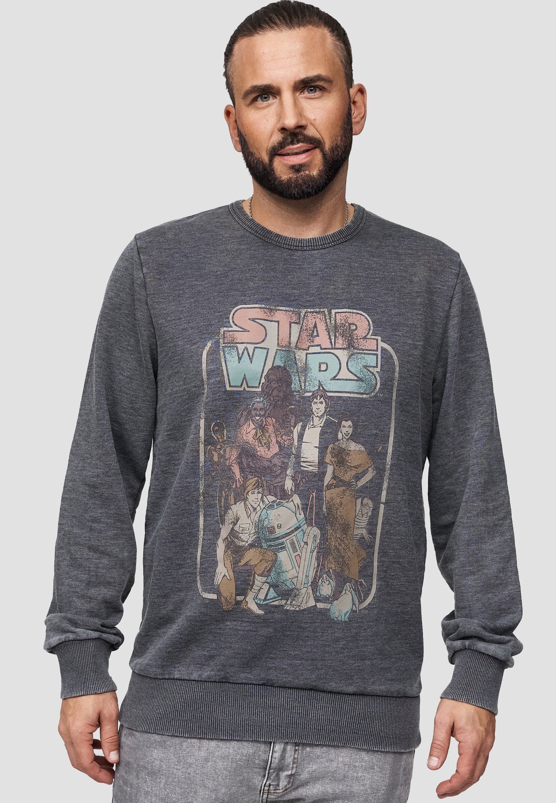 Recovered Sweatshirt Star Wars Return Of The Jedi Group Comic Vintage GOTS zertifizierte Bio-Baumwolle