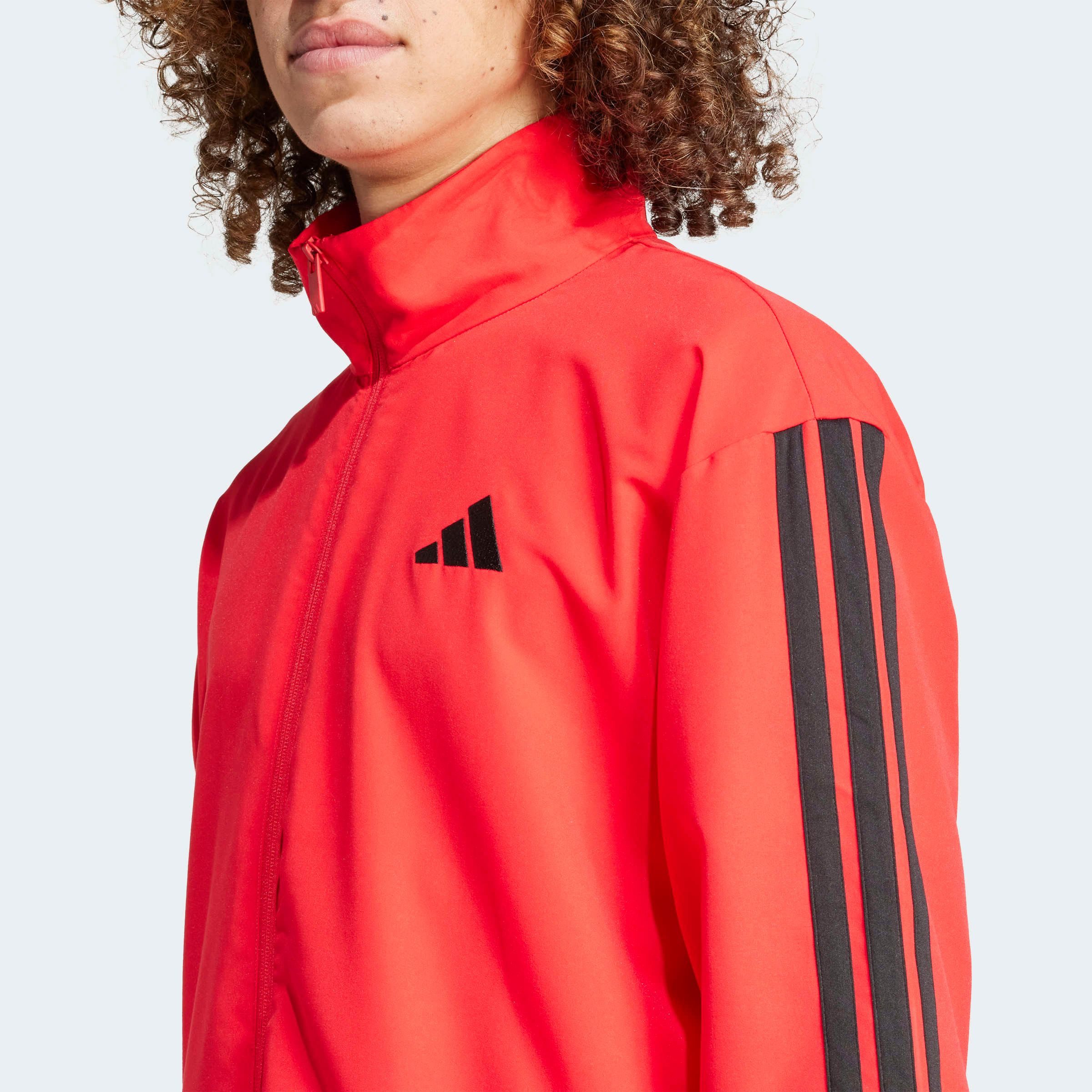adidas Sportswear Trainingsanzug 3-STREIFEN WOVEN (2-tlg), zweiteiliges Set, aus Polyester, mit durchgehendem Reißverschluss