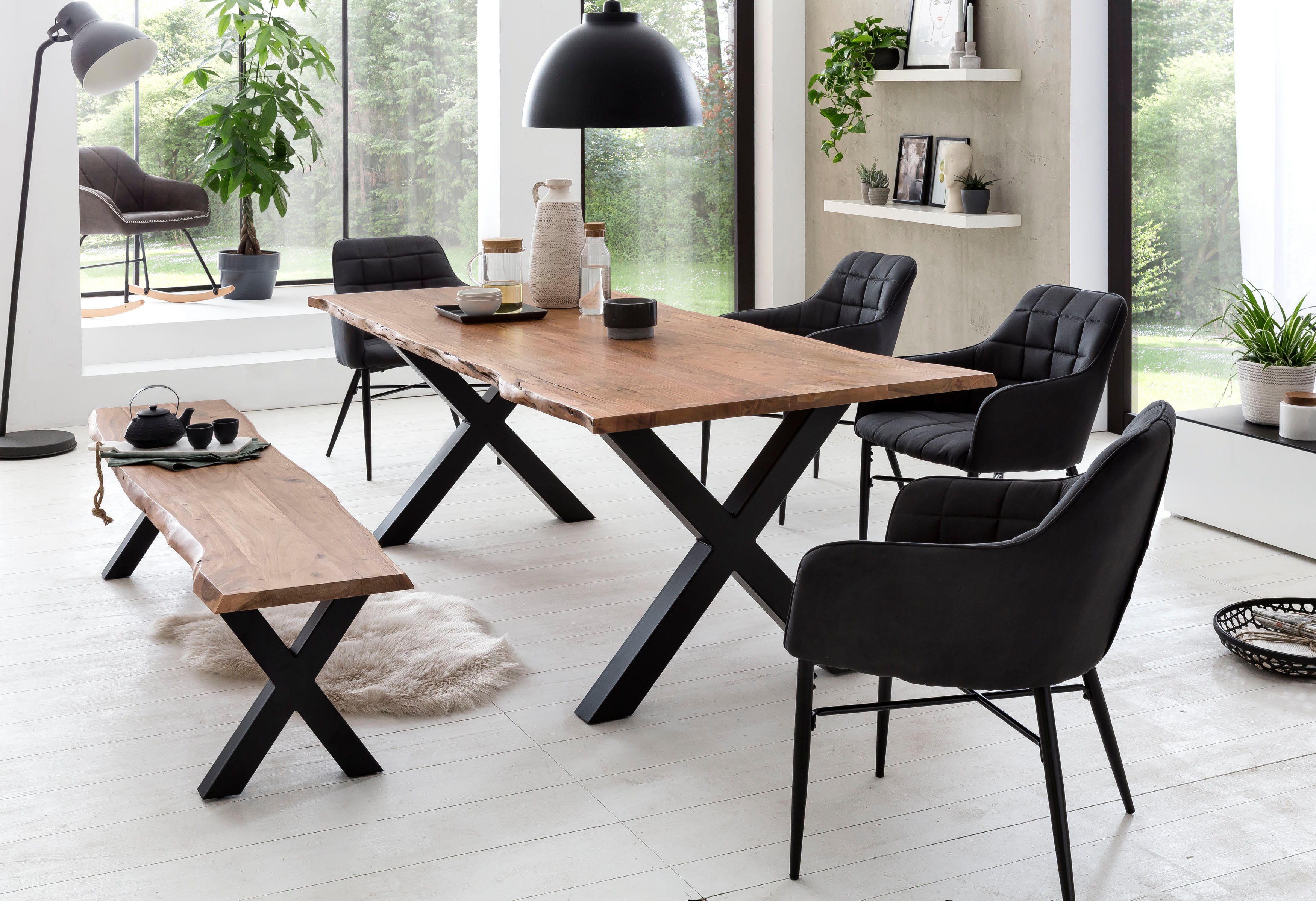 Home affaire Sitzbank Manhattan, mit Baumkante