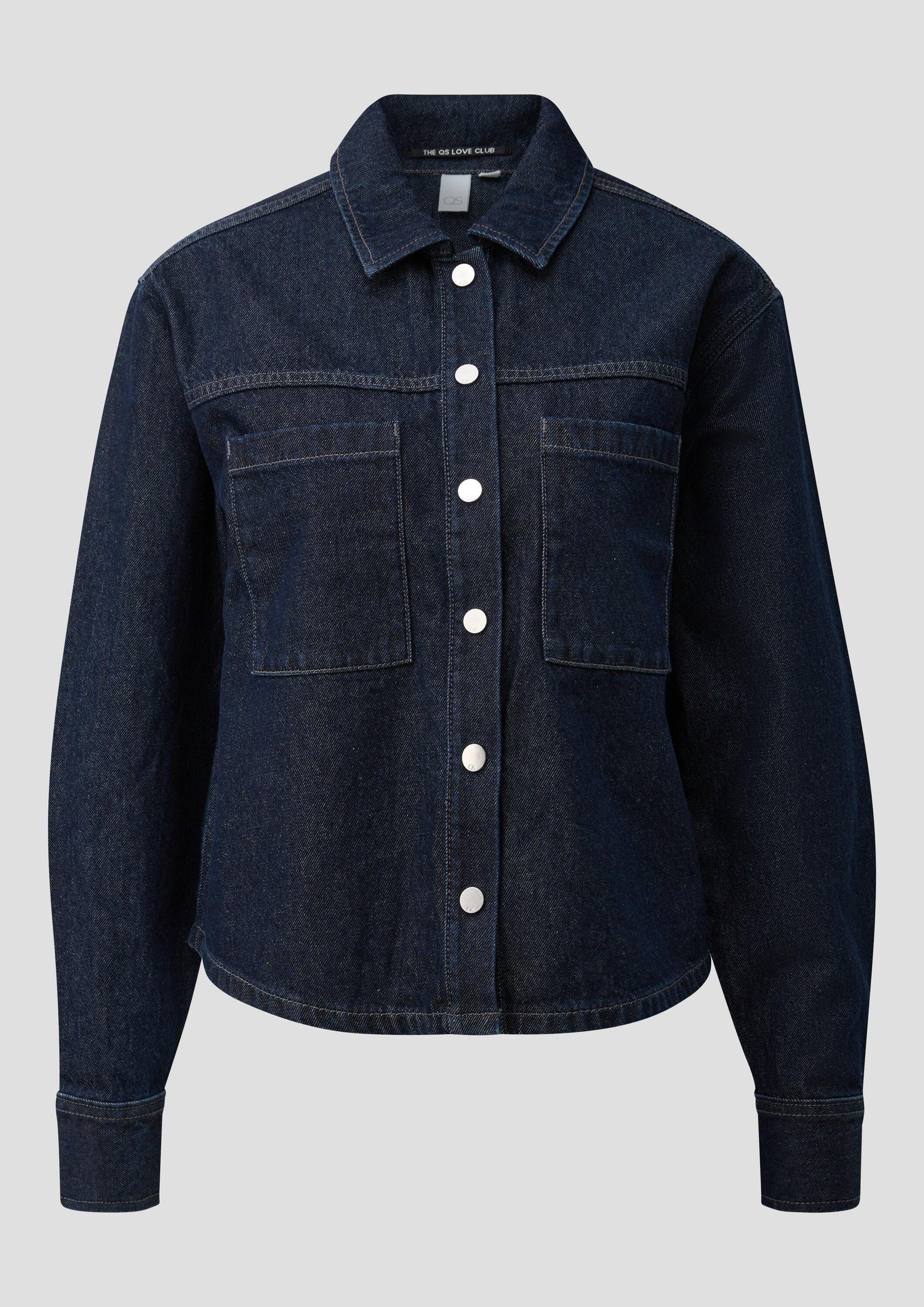 QS Hemdjacke Bluse Denim-Overshirt