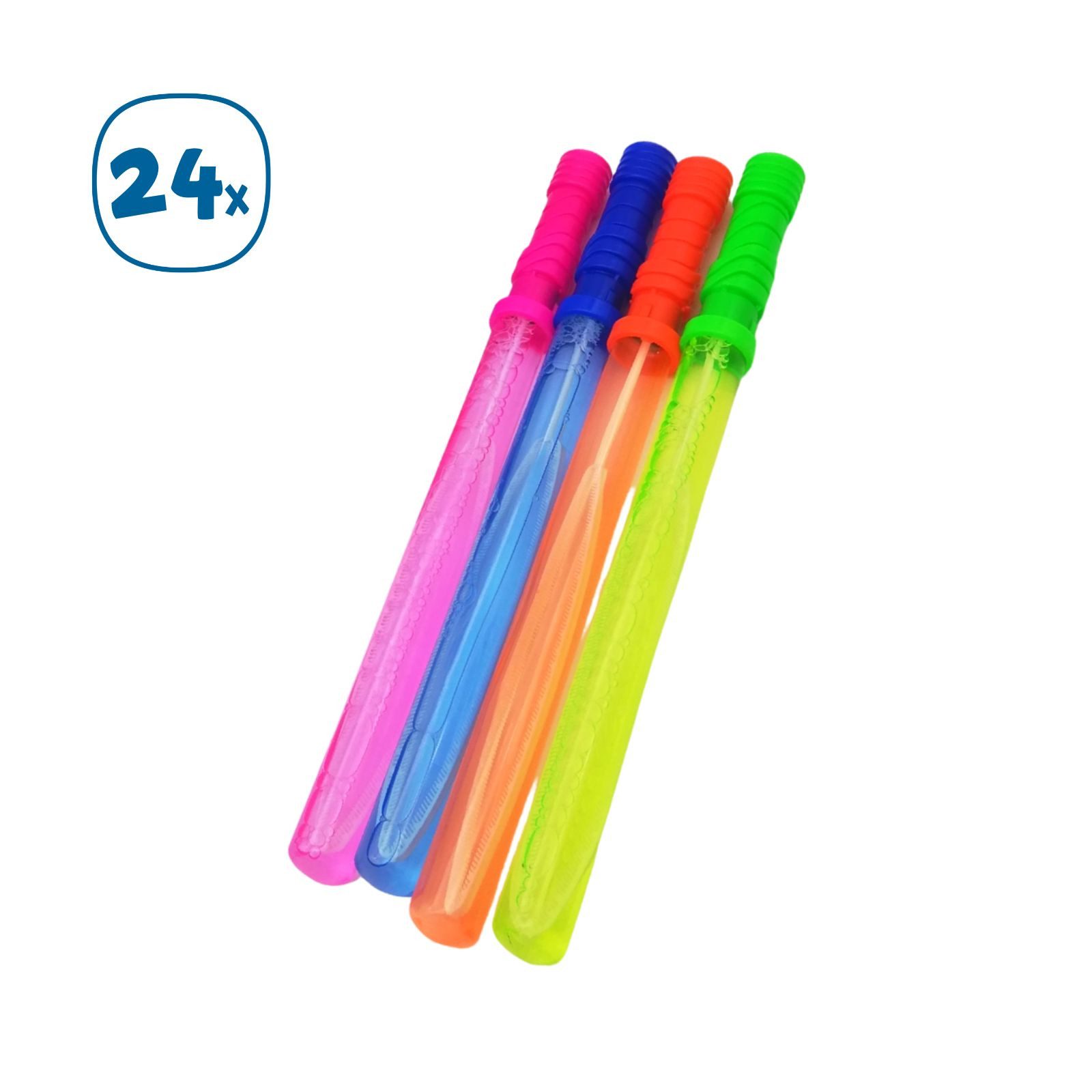 alldoro Seifenblasenstab 24er Set Seifenblasenstäbe XXL - Riesen Bubbles für Kinder ab 3 Jahre, 24 Seifenblasenschwerter gefüllt mit 120 ml Seifenblasenflüssigkeit