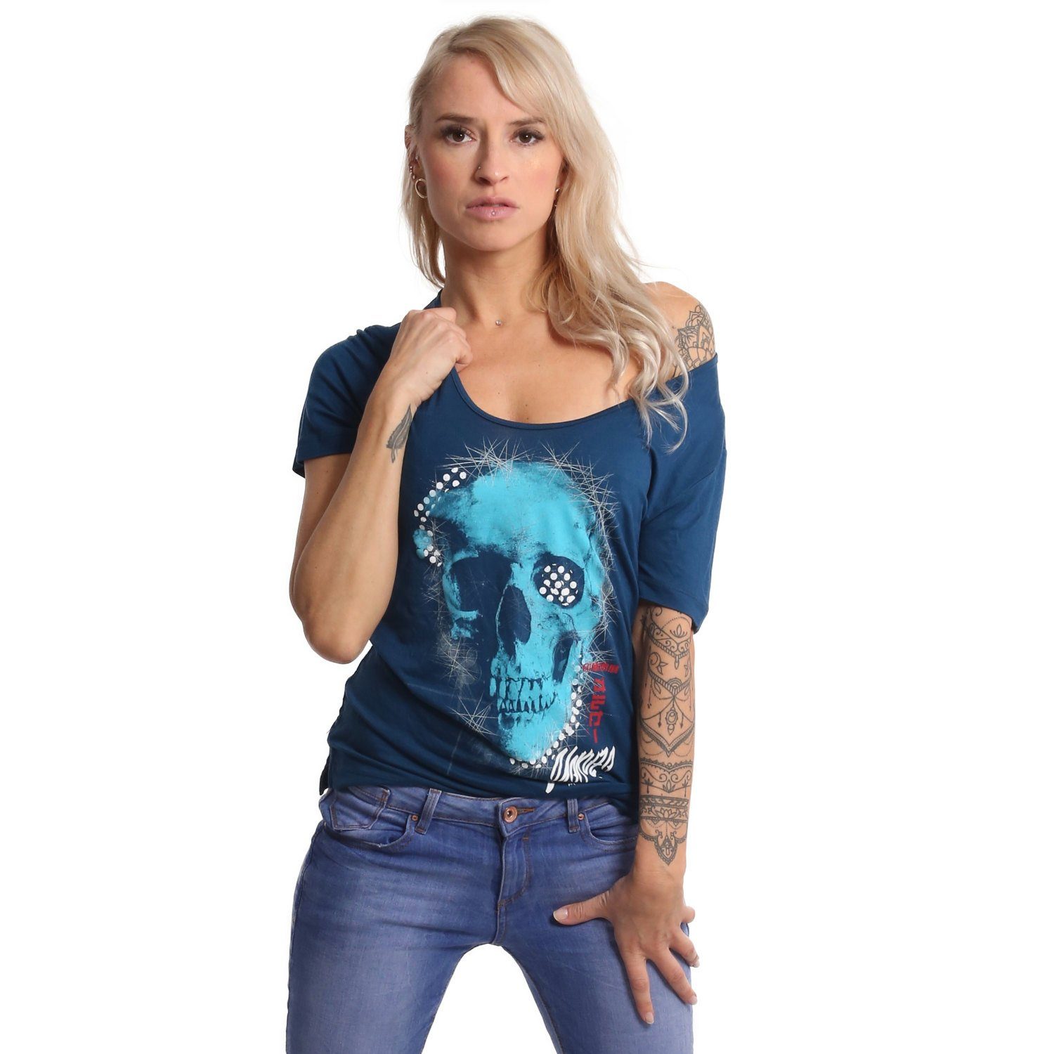 Rundhalsshirt Glowing Skull