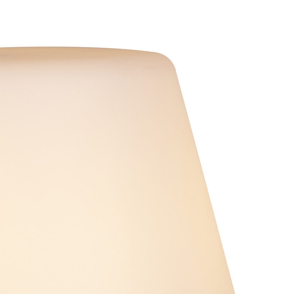 Qazqa Außen-Stehlampe Virginia fl, ohne Leuchtmittel, Warmweiß, QAZQA Außen Boden­leuchte, e27, Schwarz, Edelstahl, Modern