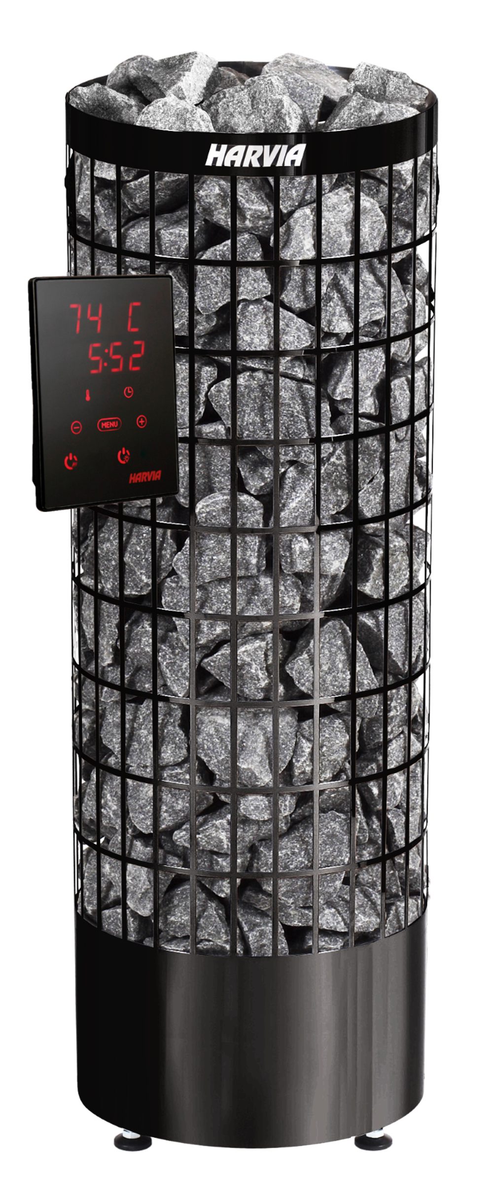 HARVIA Saunaofen Harvia Saunaofen Cilindro XE Black Steel 9,0 kW, 9 kW, Integrierte Steuerung, Elektrisches Heizen; Gleichmäßige Wärmeverteilung; Aufgussbetrieb