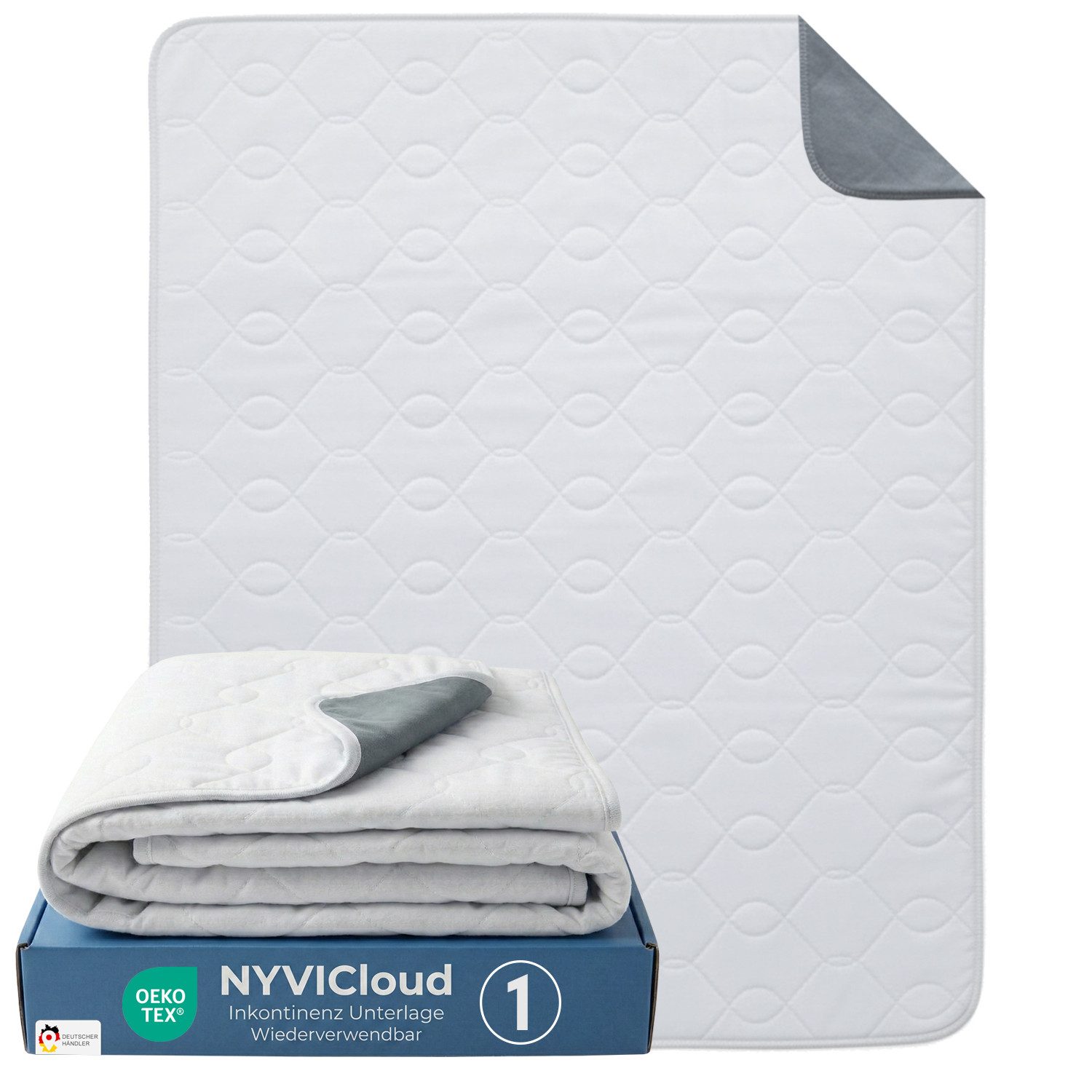 Inkontinenzauflage Inkontinenzauflage NYVICare 75x90 cm wasserdicht Inkontinenzunterlage NYVI, Bei 95°C waschbar kochfest, wasserdichter Matratzenschutz Bett