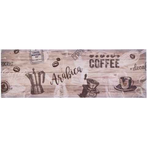 Küchenläufer ARABICA, Primaflor-Ideen in Textil, rechteckig, Höhe: 6,5 mm, Motiv Kaffee, rutschhemmend, waschbar, Küche