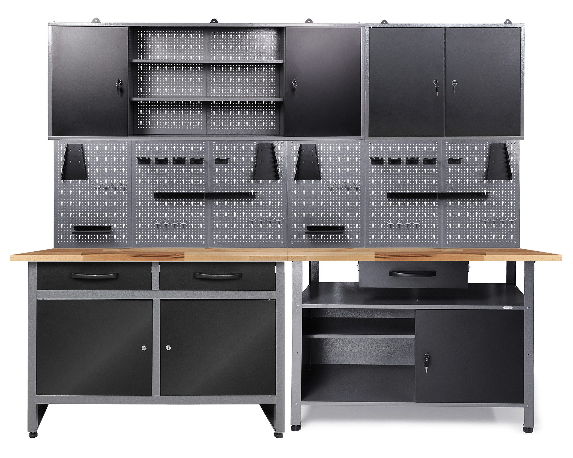 ONDIS24 Werkstatt-Set Werkstatt Set Werner/Klaus mit 2 Schränken und Lochwandset