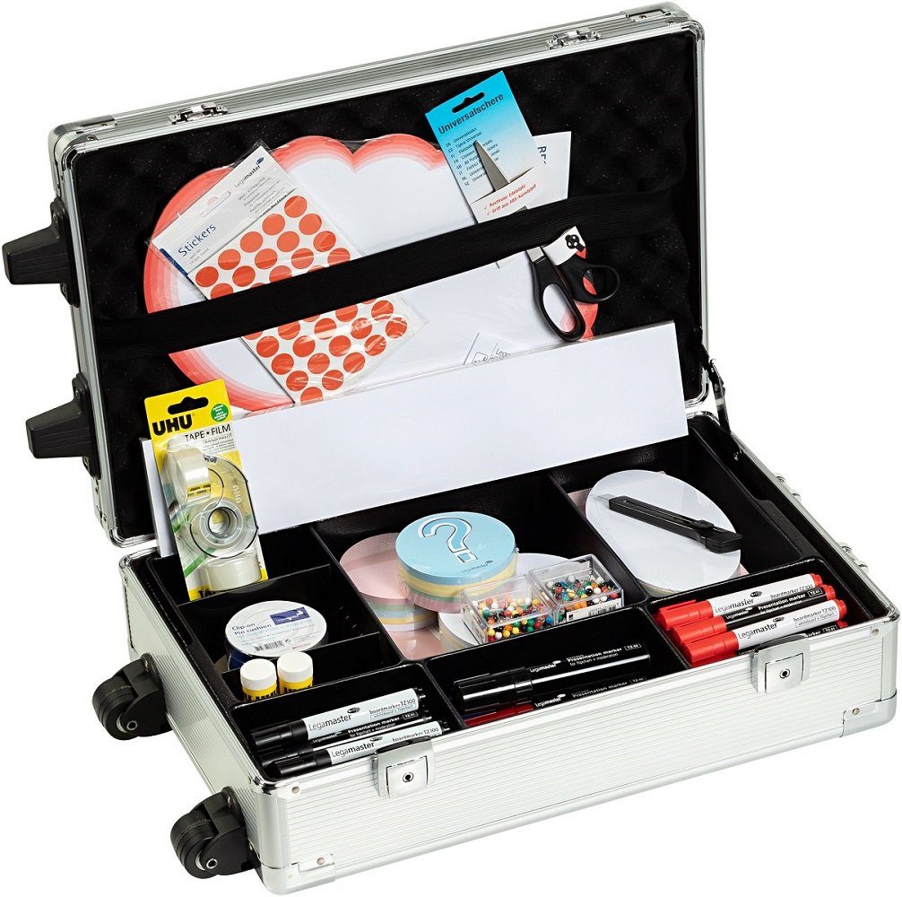 LEGAMASTER Moderationskoffer 1 Moderatorenkoffer Alukoffer PROFESSIONAL Trolley mit 3200 Teile, Gewicht (gefüllt) ca. 9kg