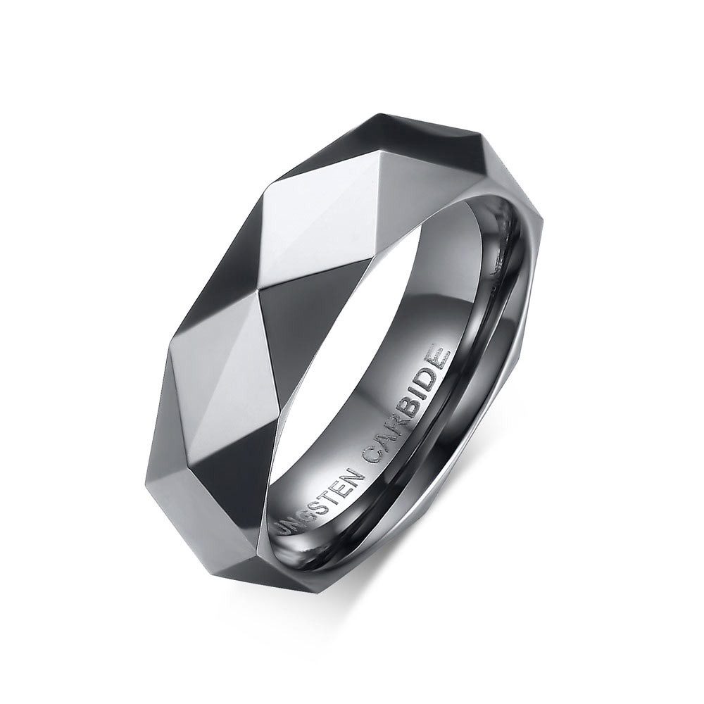 Fingerring Wolfram Ring: Tungstenring facettiert